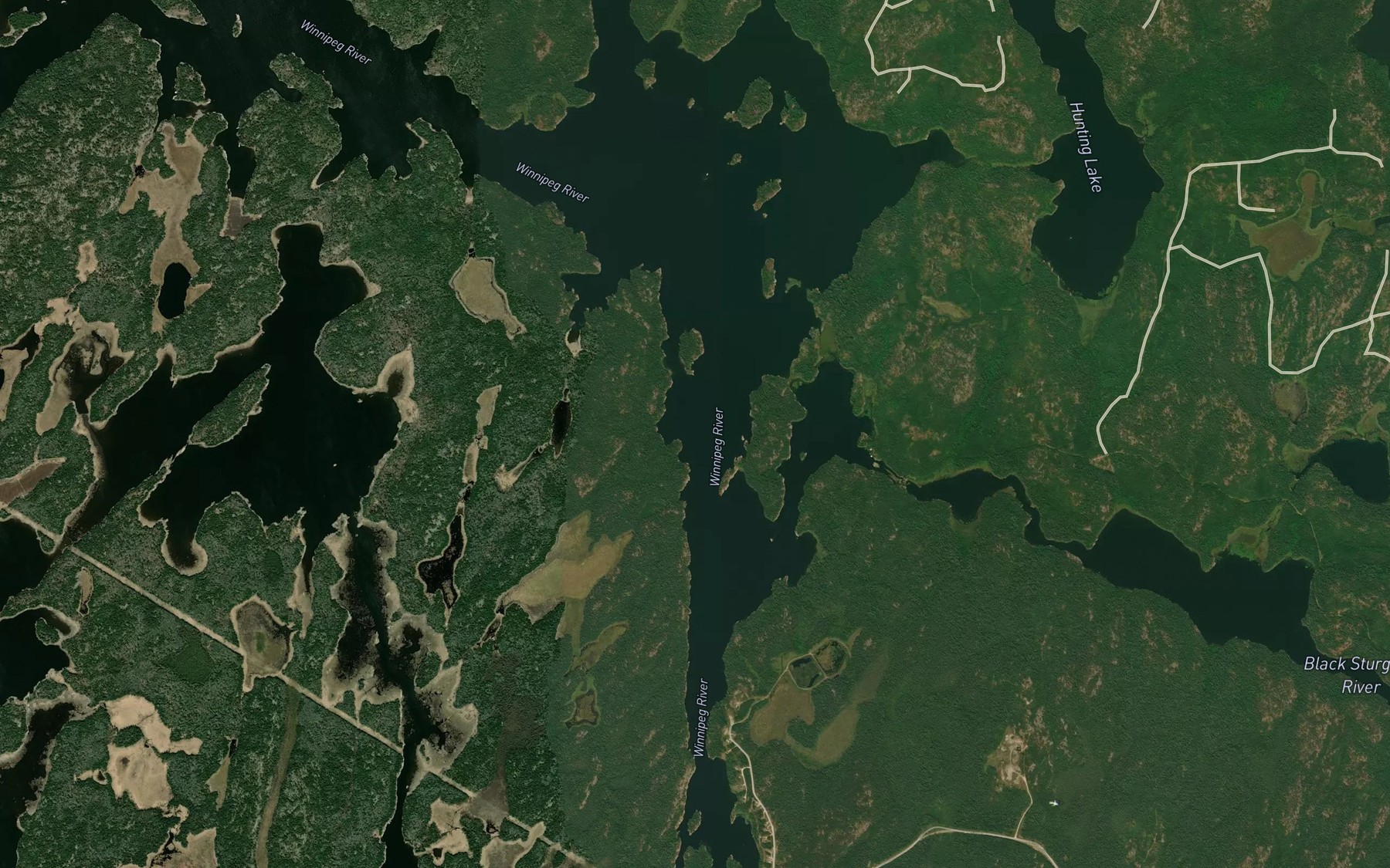 Satellite map of the Black Sturgeon River
