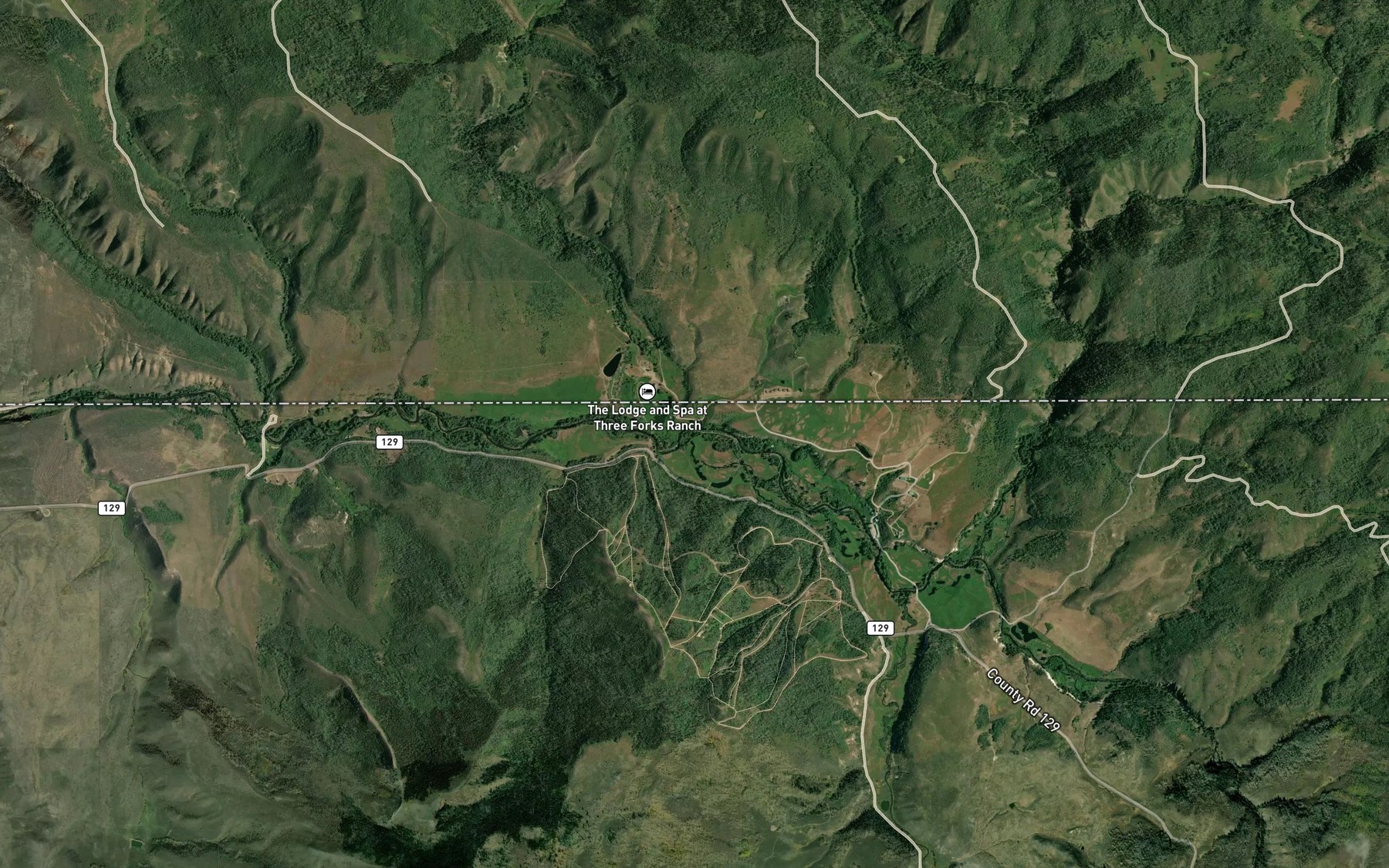 Satellite map of the Roaring Fork Little Snake River