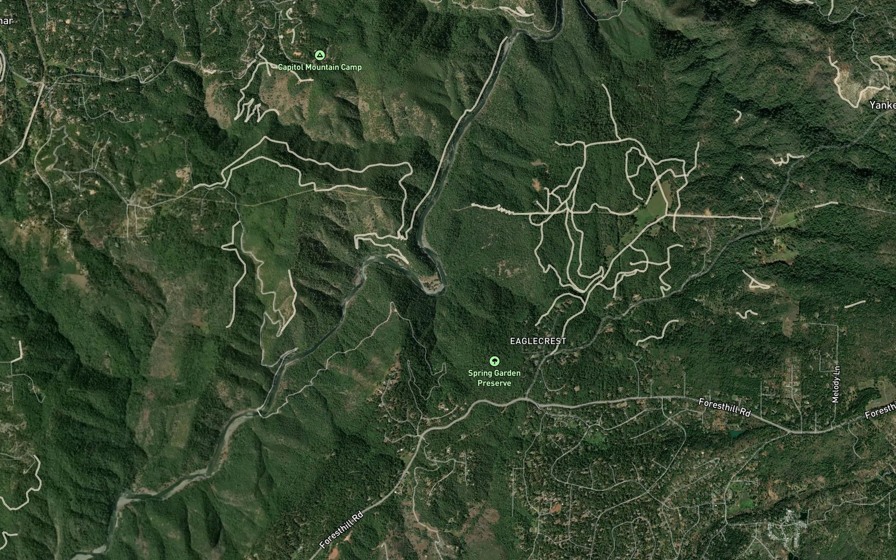 Satellite map of the Owl Creek