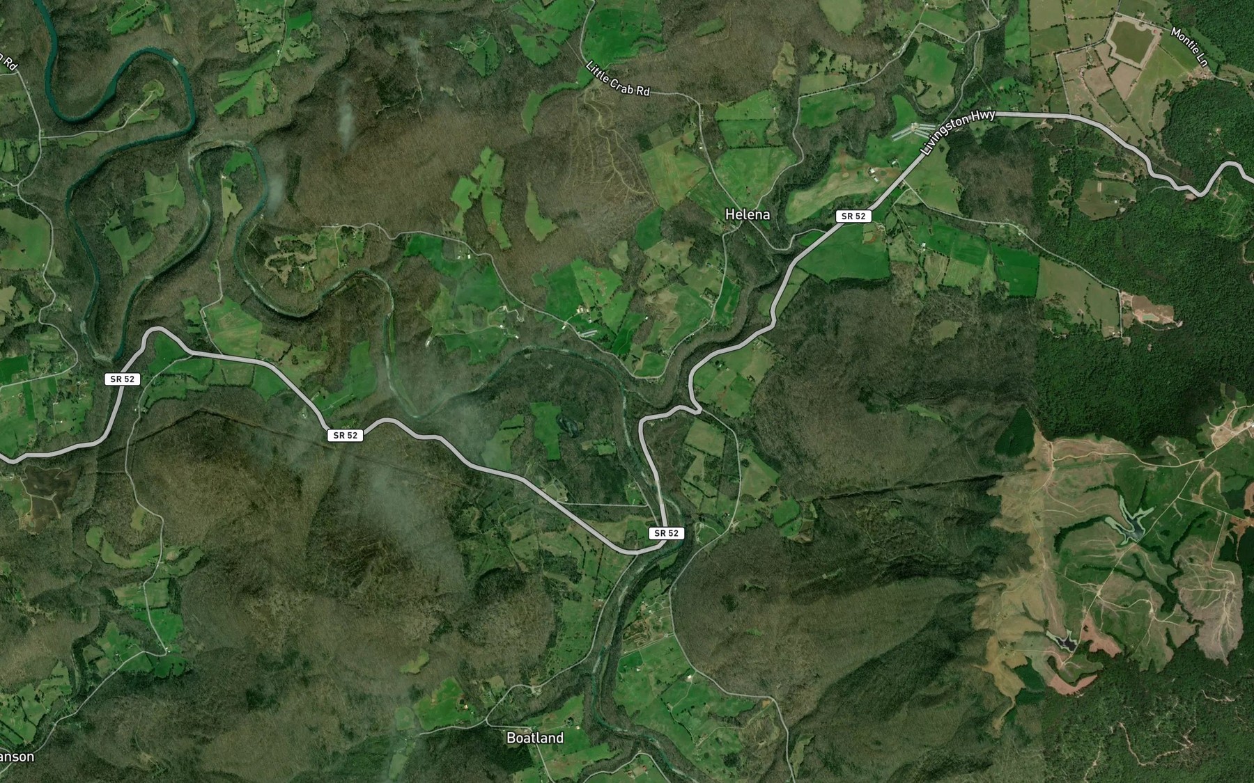 Satellite map of the Poplar Cove Creek