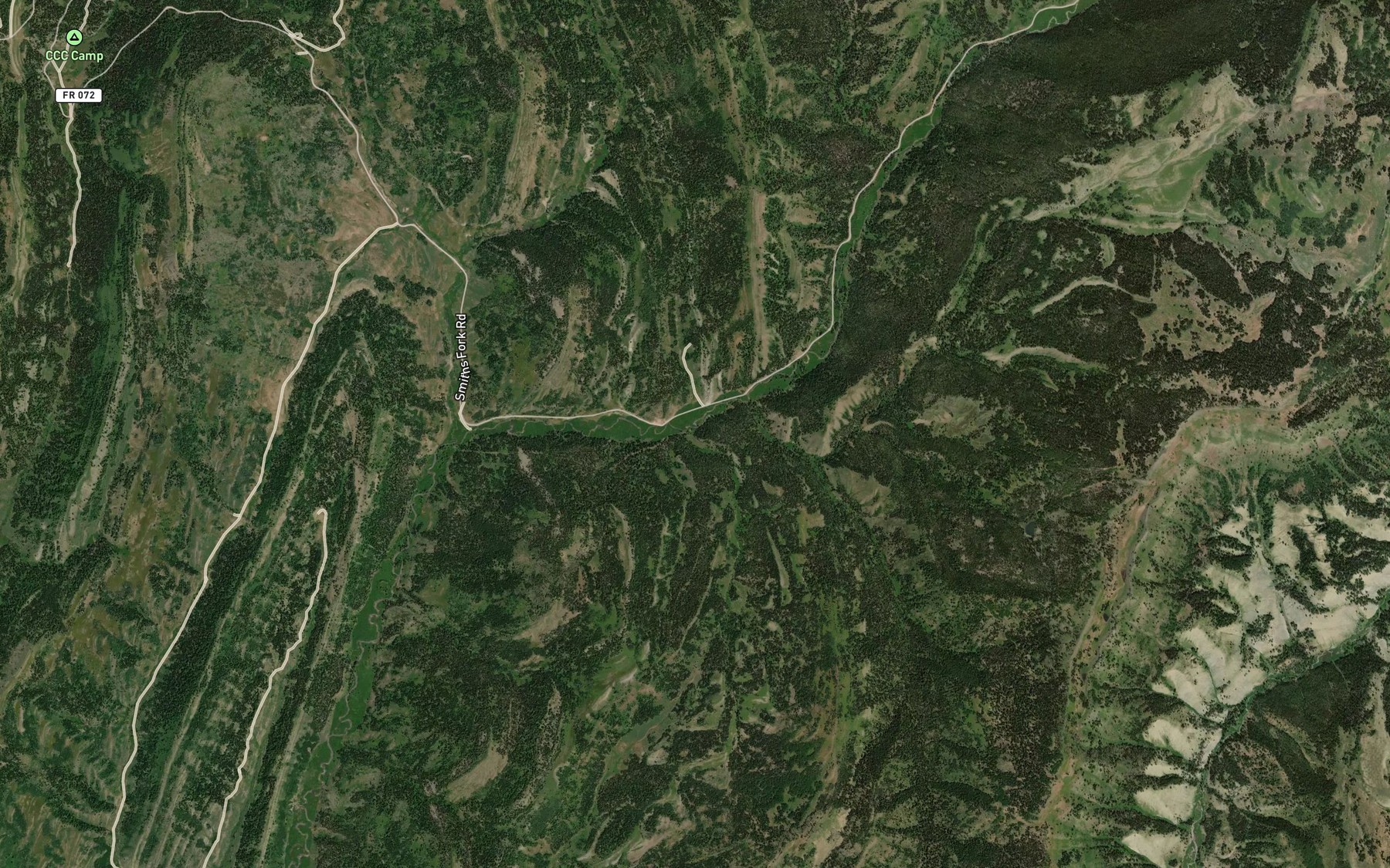 Satellite map of the Trail Creek