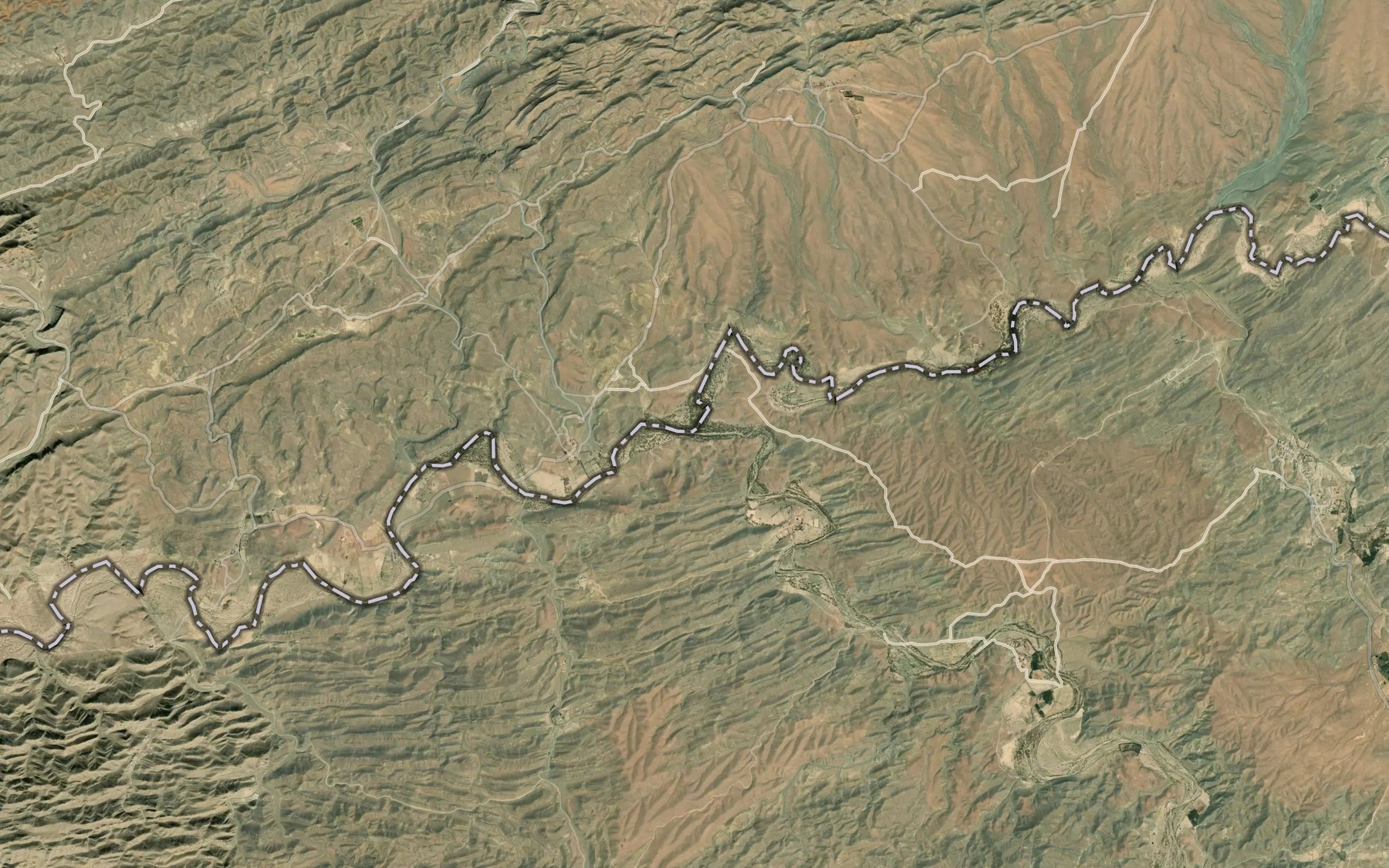 Satellite map of the Tokarak River