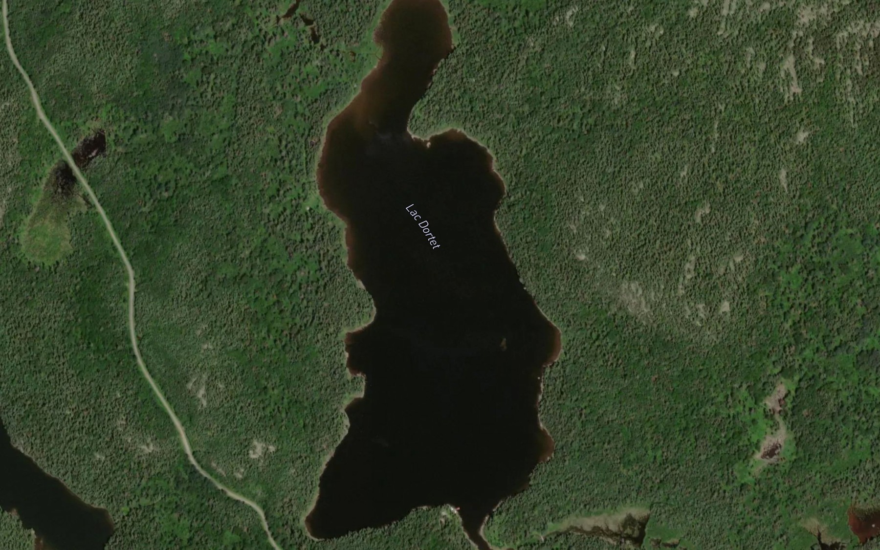 Satellite map of the Lac Dortet