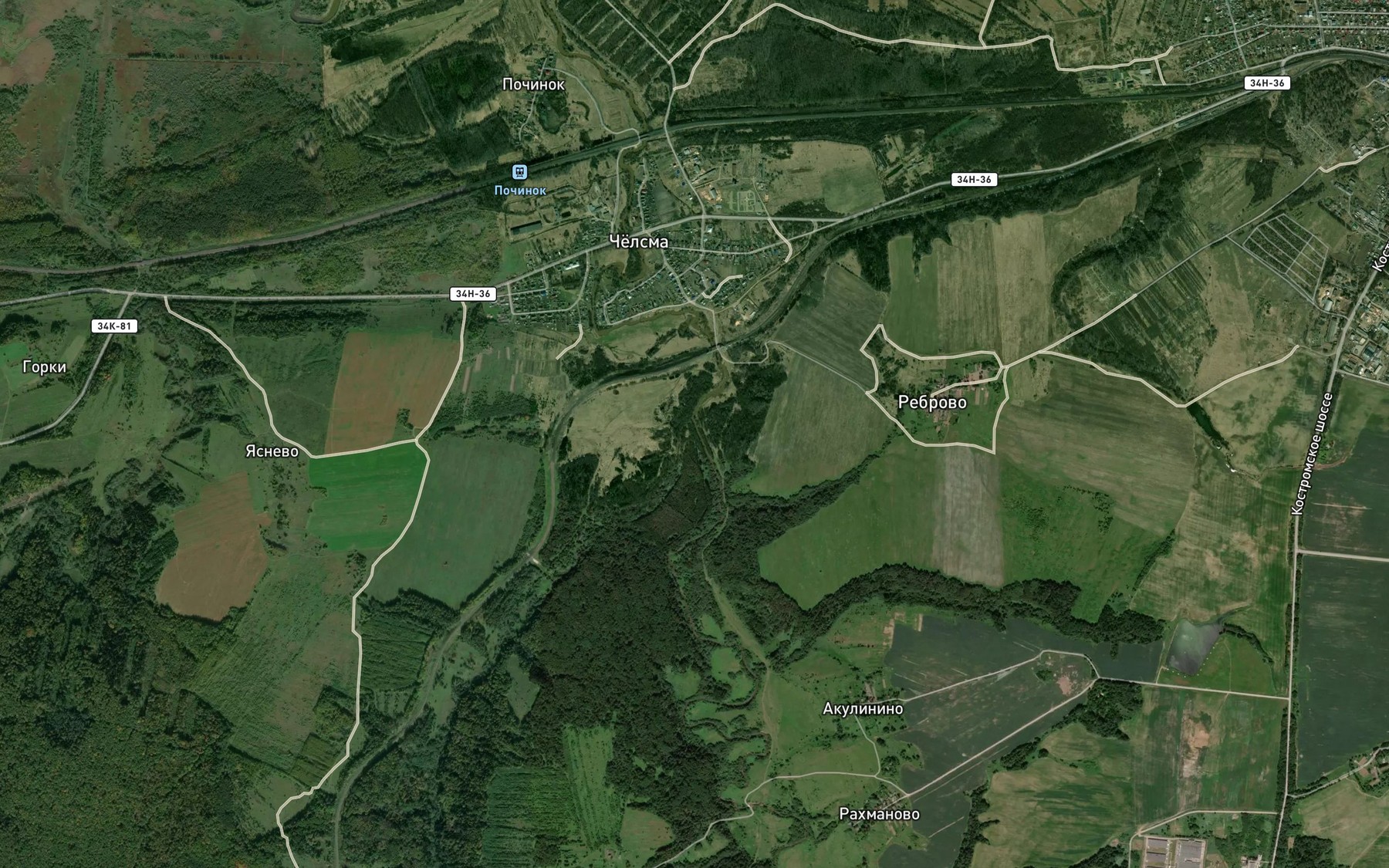 Satellite map of the Vostoshma