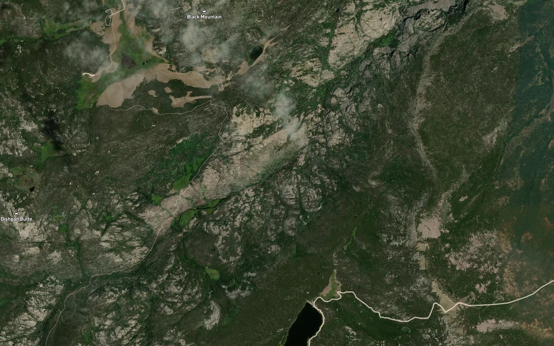 Satellite map of the Shoshone Creek