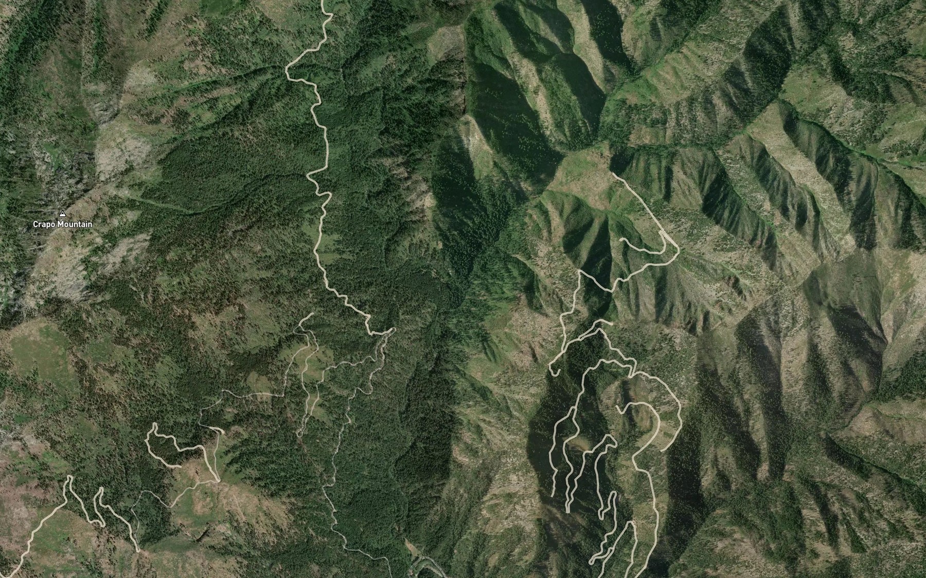 Satellite map of the Specimen Creek