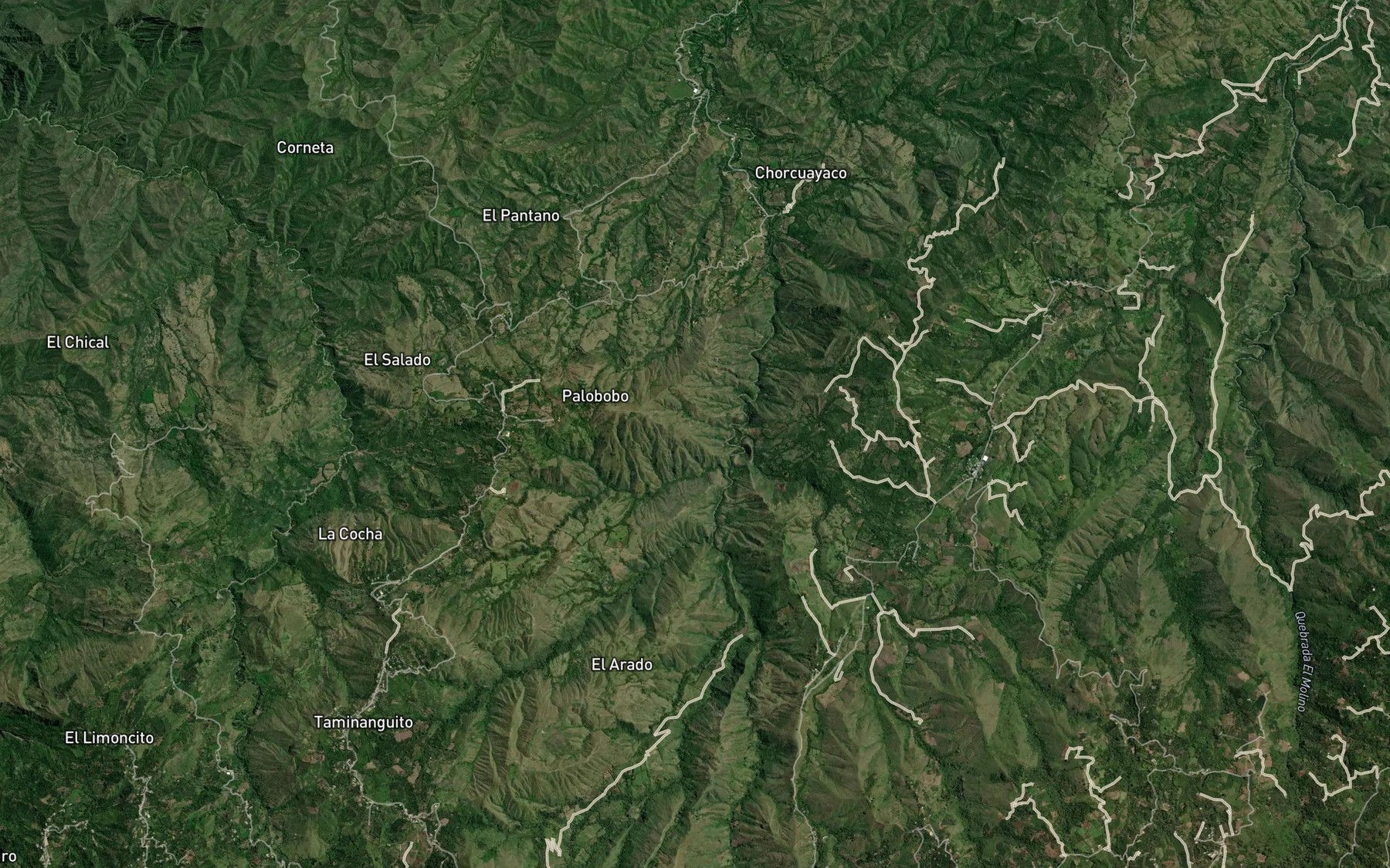 Satellite map of the Canada de Palobobo