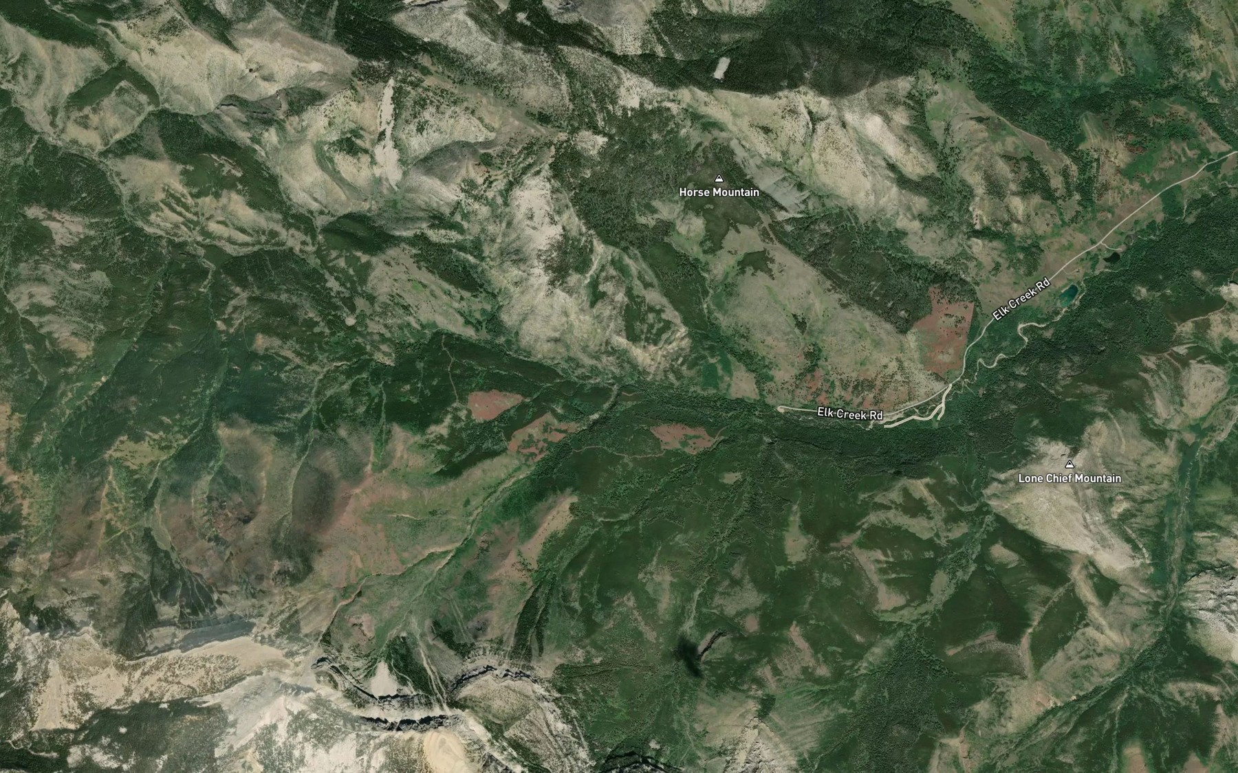 Satellite map of the Bunch Grass Creek