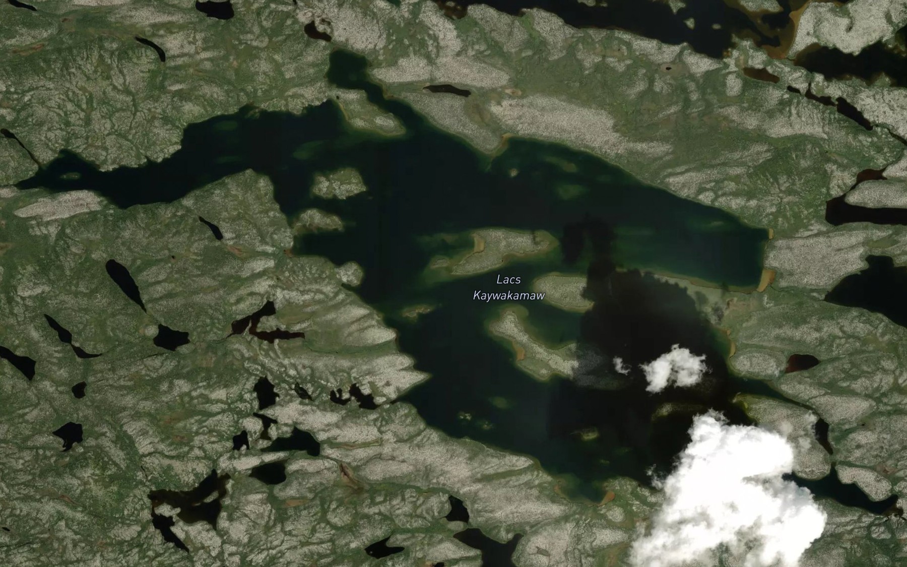 Satellite map of the Lacs Kaywakamaw
