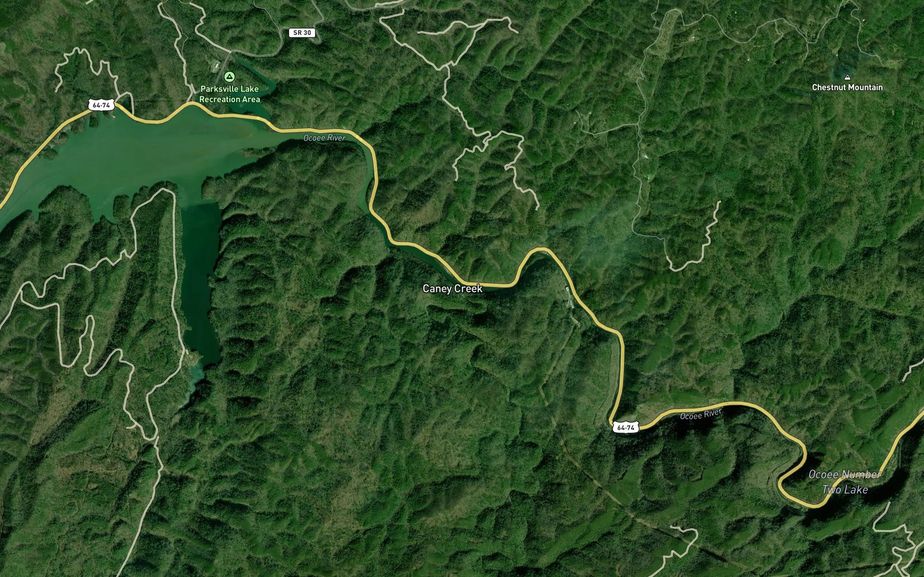 Satellite map of the Big Creek