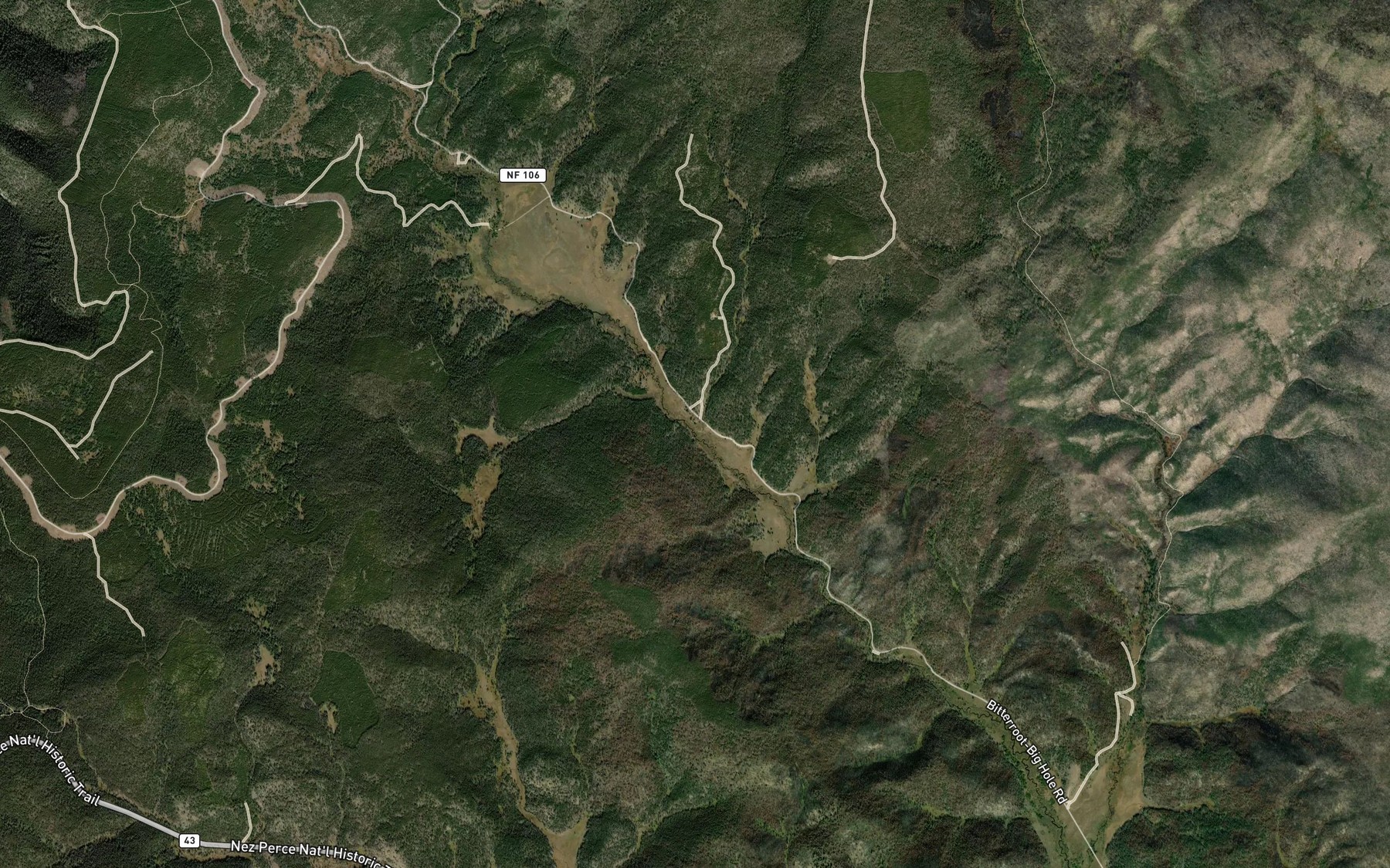 Satellite map of the Rat Creek