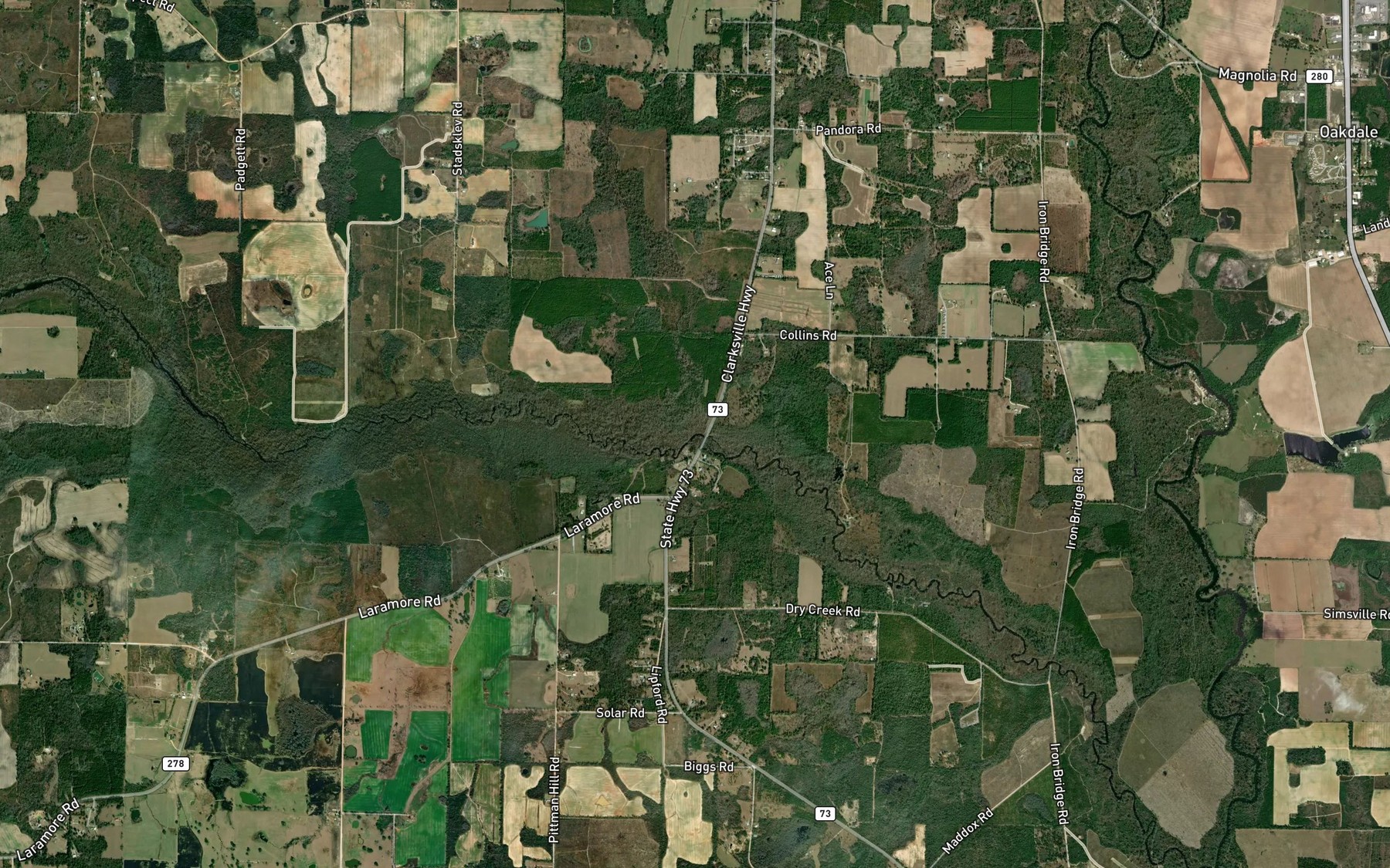 Satellite map of the Long Branch