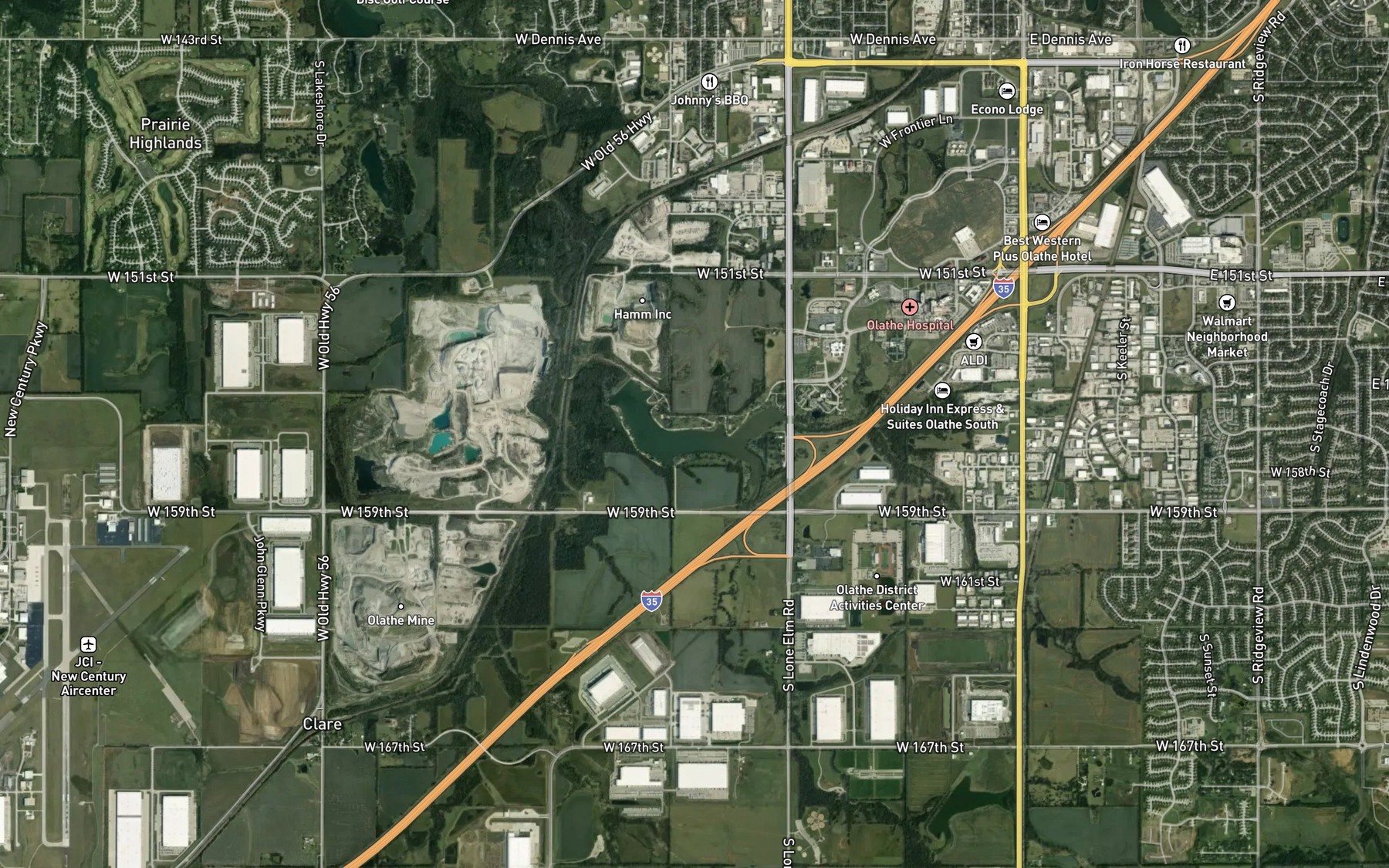 Satellite map of the Cedar Lake