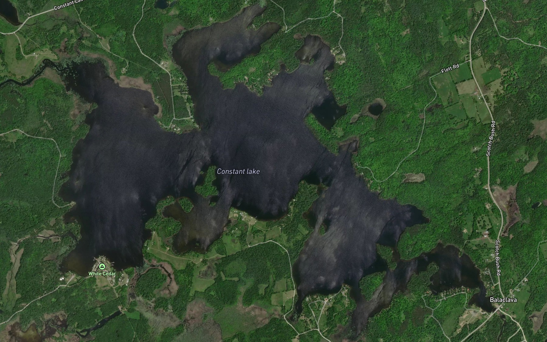 Satellite map of the Constant Lake