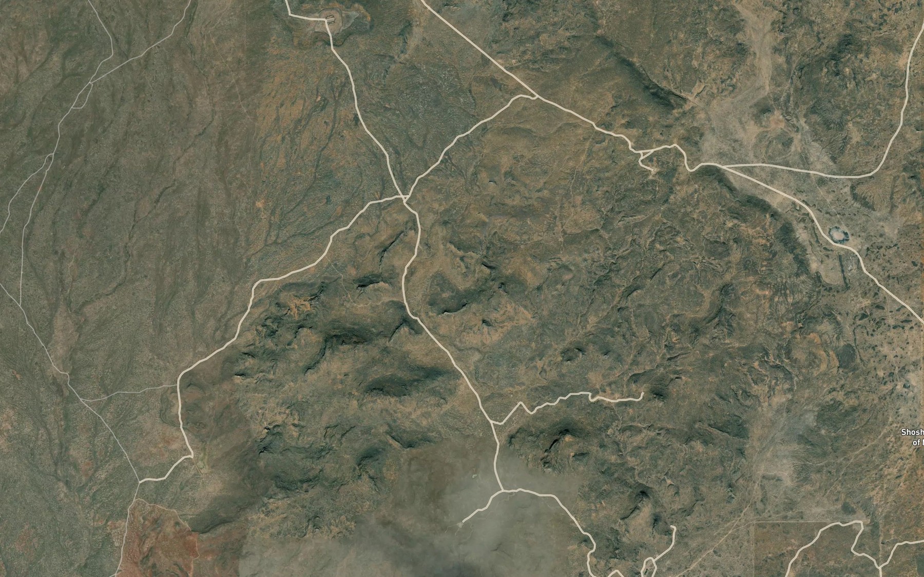 Satellite map of the Dry Gulch Reservoir