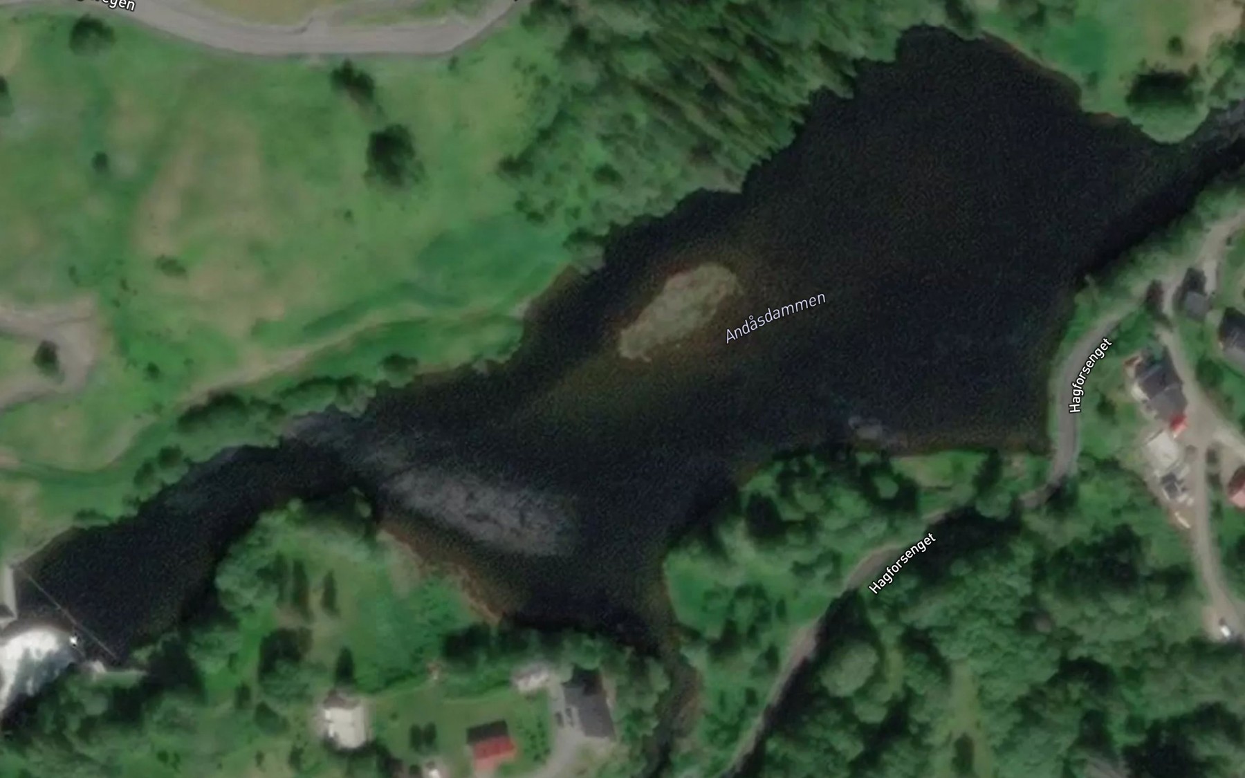 Satellite map of the Andasdammen