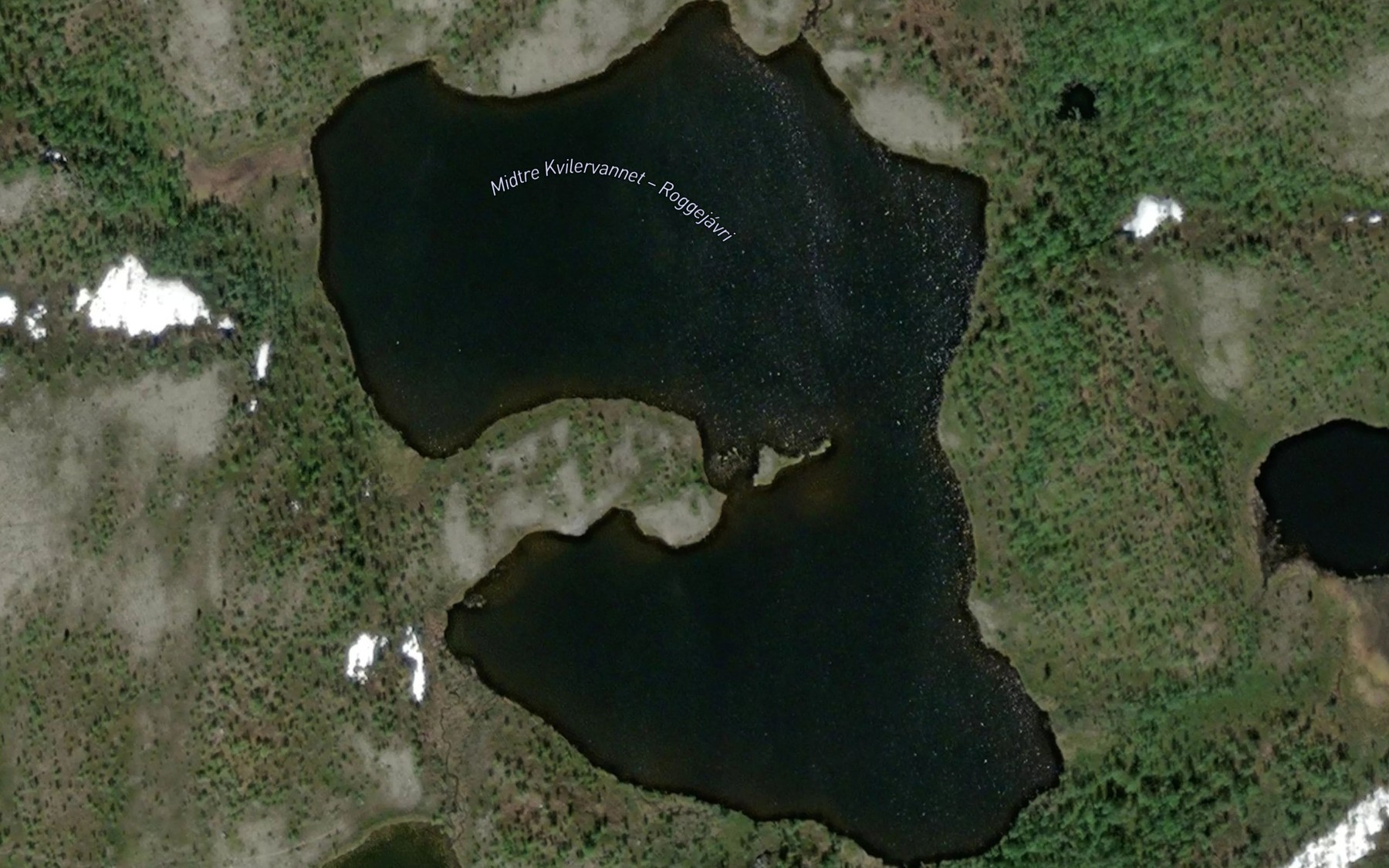 Satellite map of the Midtre Kvilervatnet