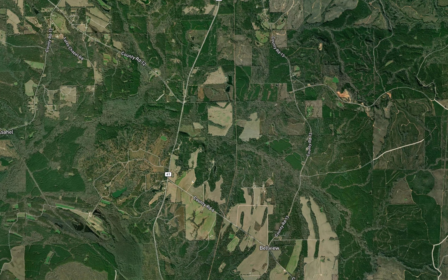 Satellite map of the Dry Creek
