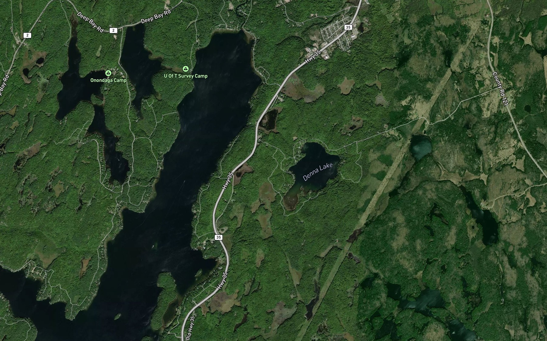 Satellite map of the Plewman Creek