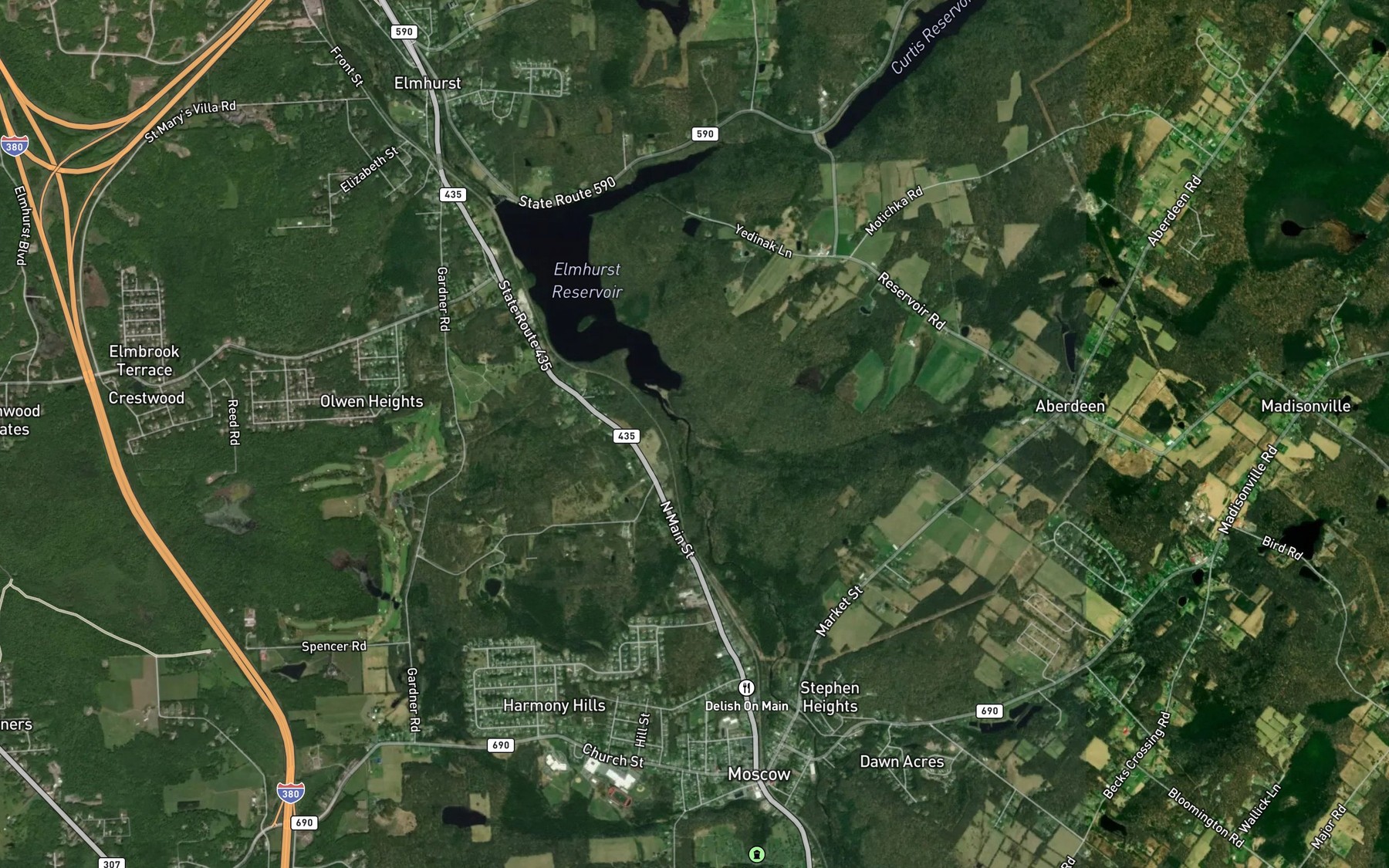 Satellite map of the Kellum Creek
