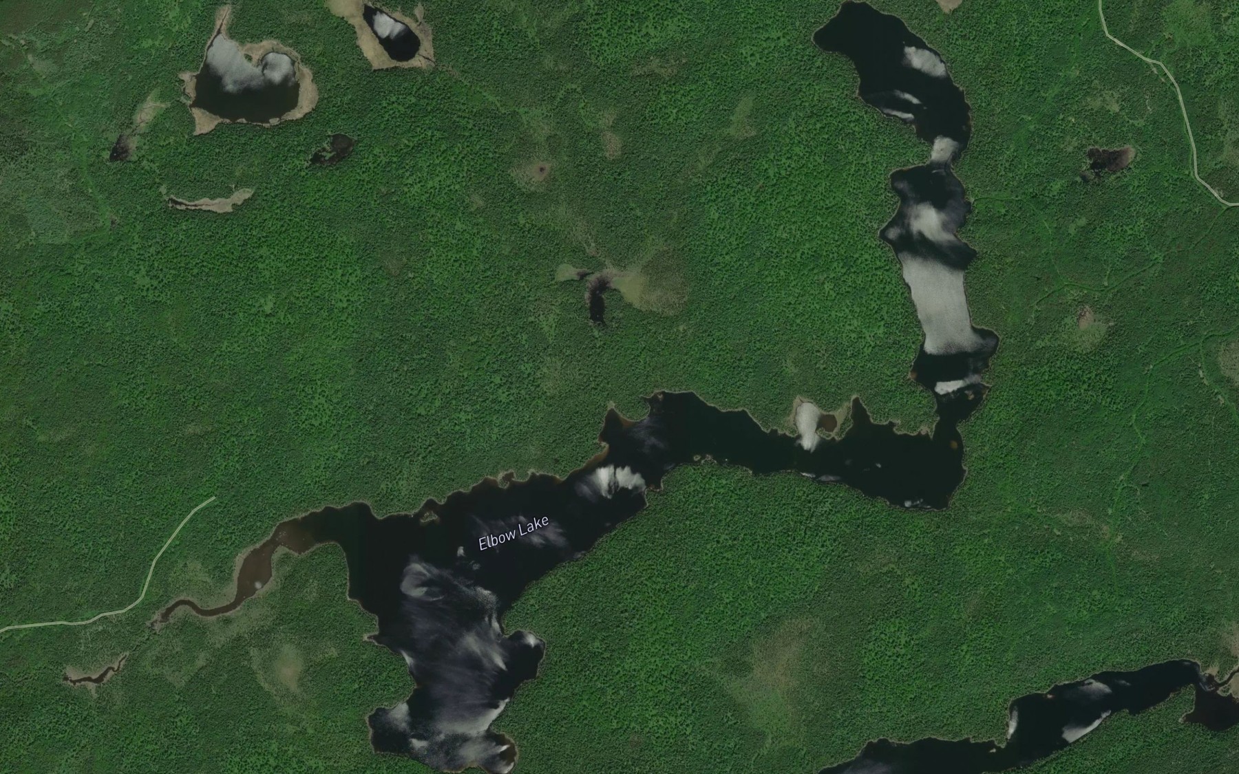 Satellite map of the Elbow Lake