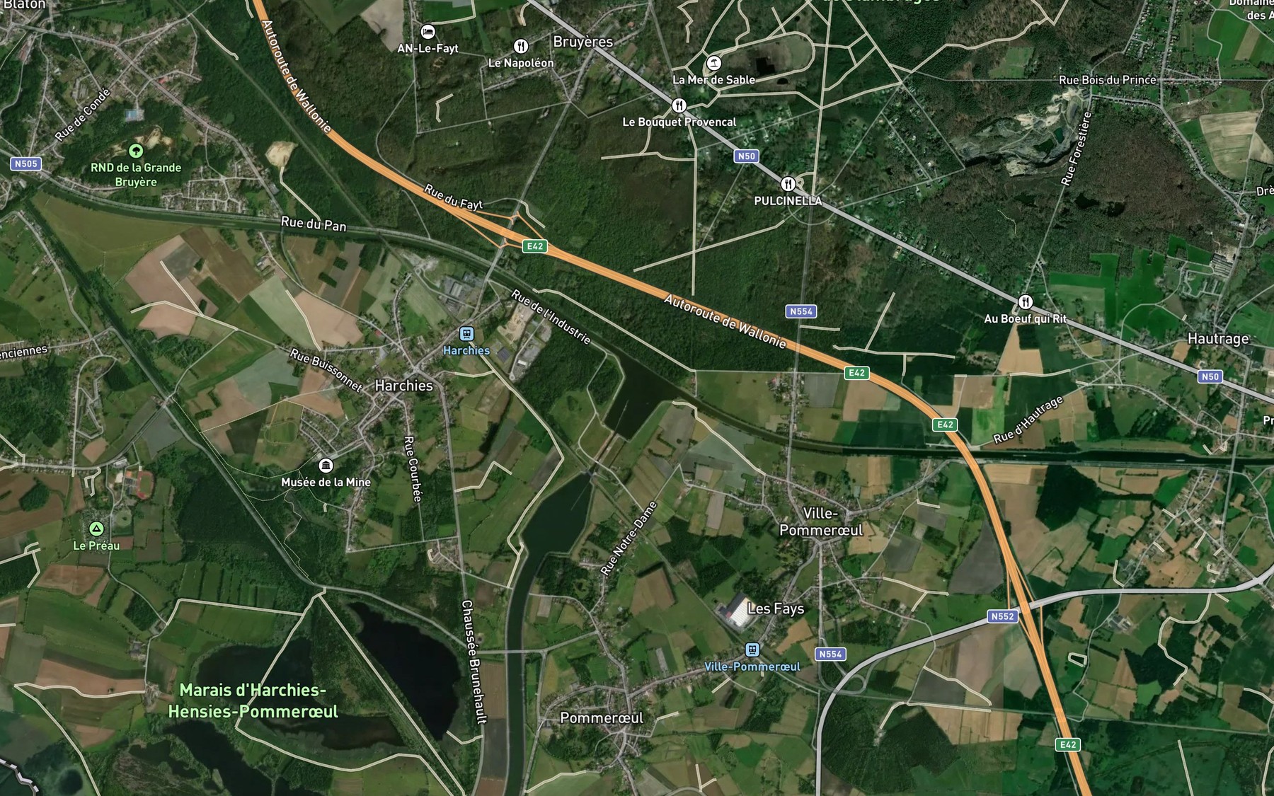 Satellite map of the Grand Large de Pommeroeul