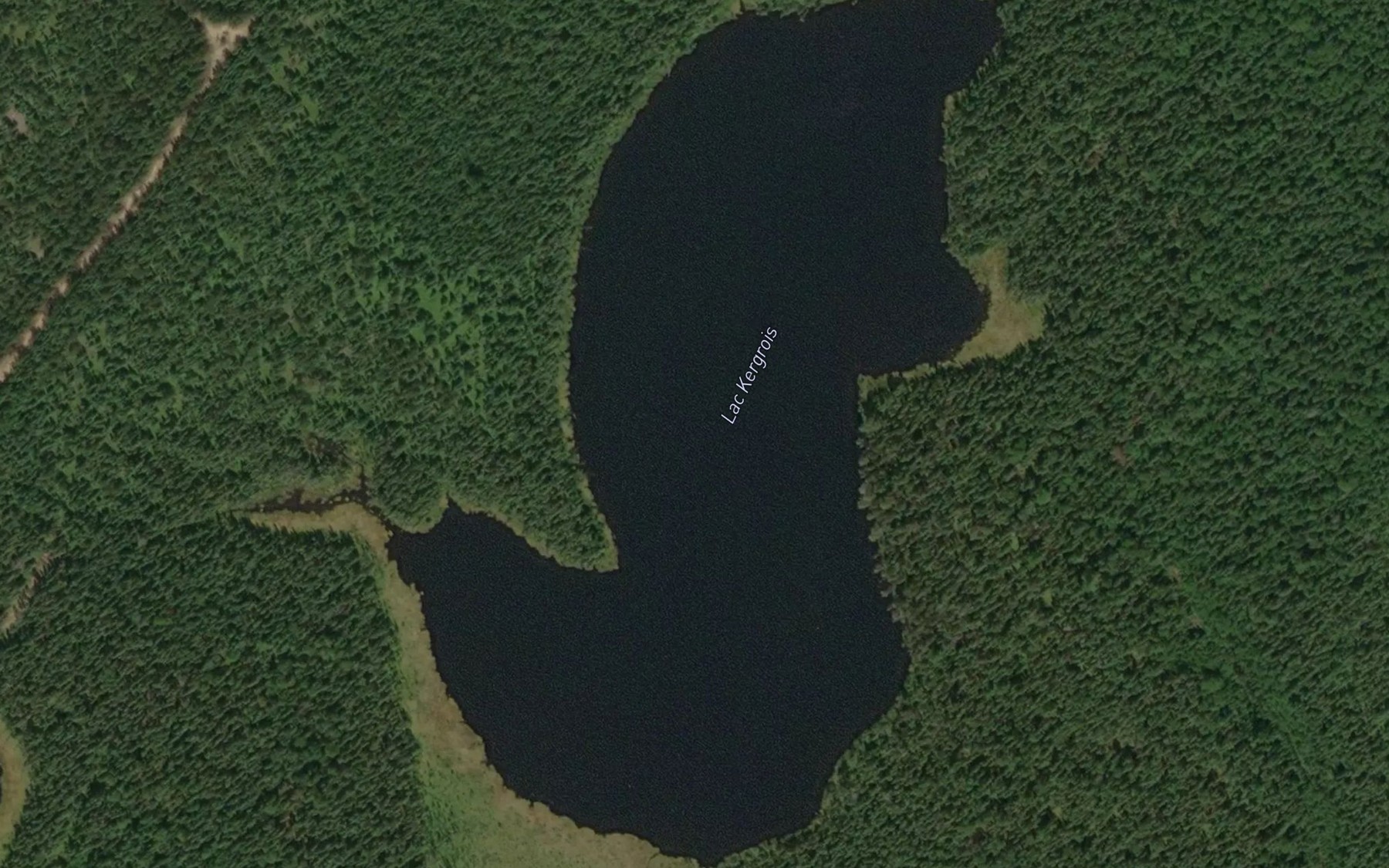 Satellite map of the Lac Kergrois