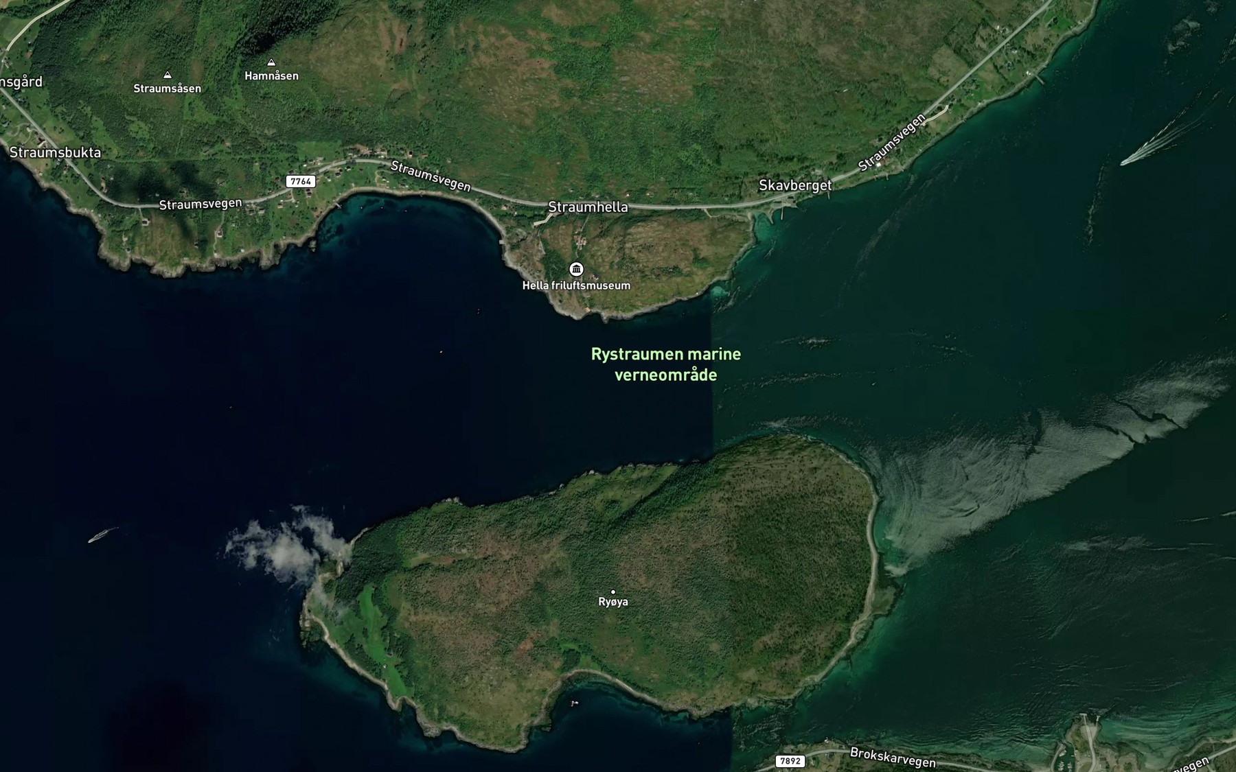 Satellite map of the Ryoystraumen