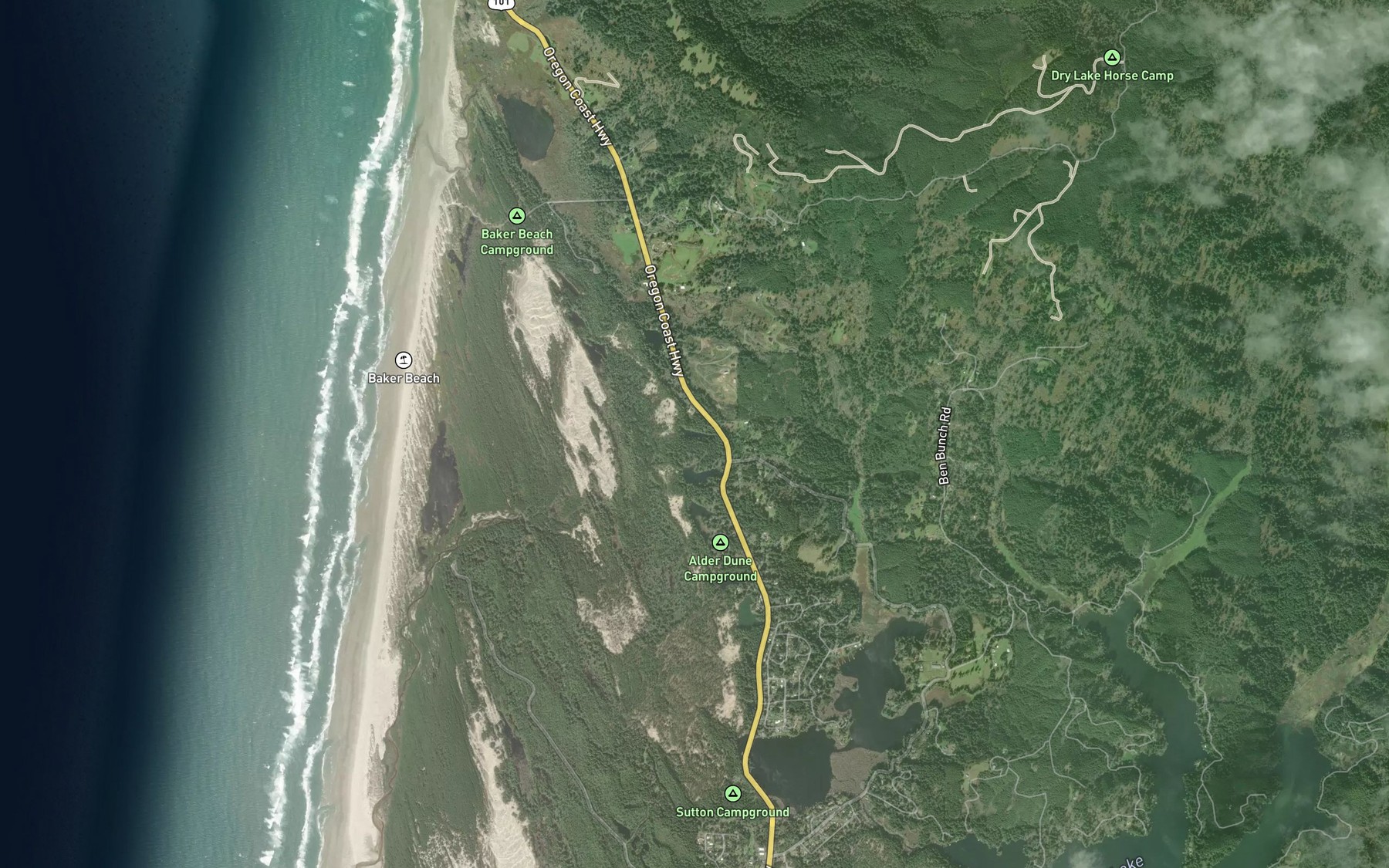 Satellite map of the Nott Lake