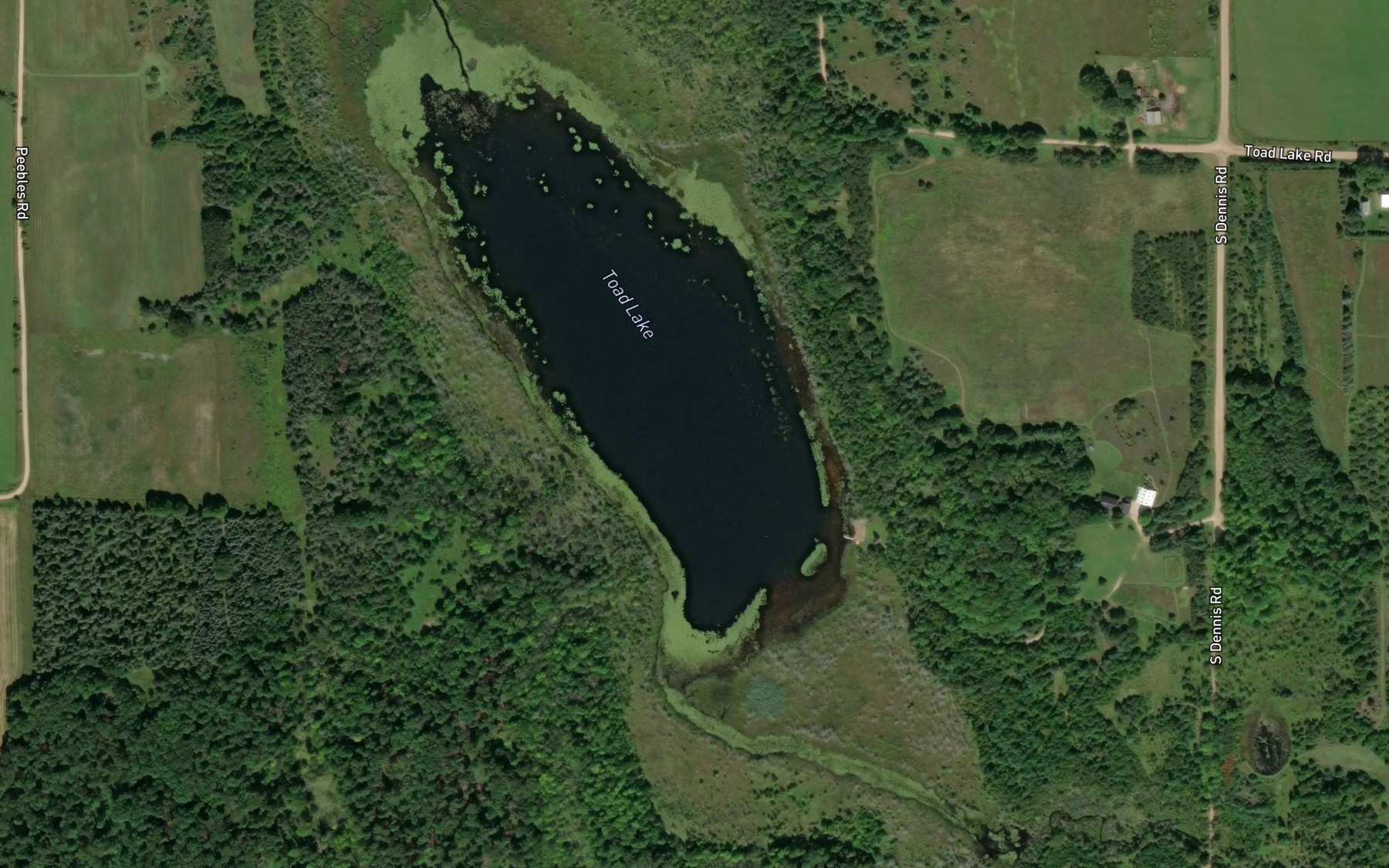 Satellite map of the Toad Lake