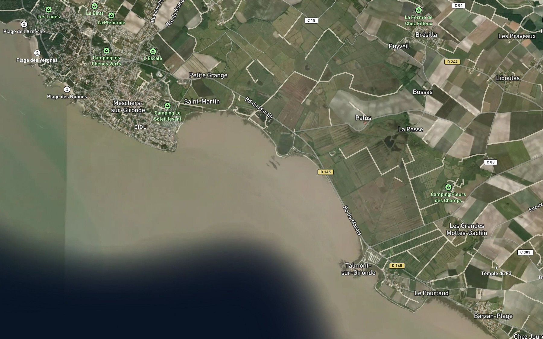 Satellite map of the Banc de Dau