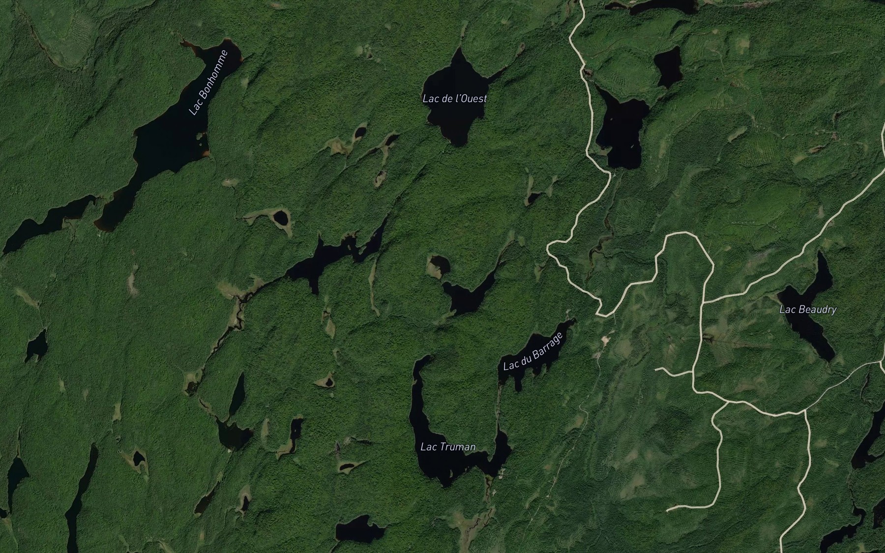 Satellite map of the Petit lac Renaud