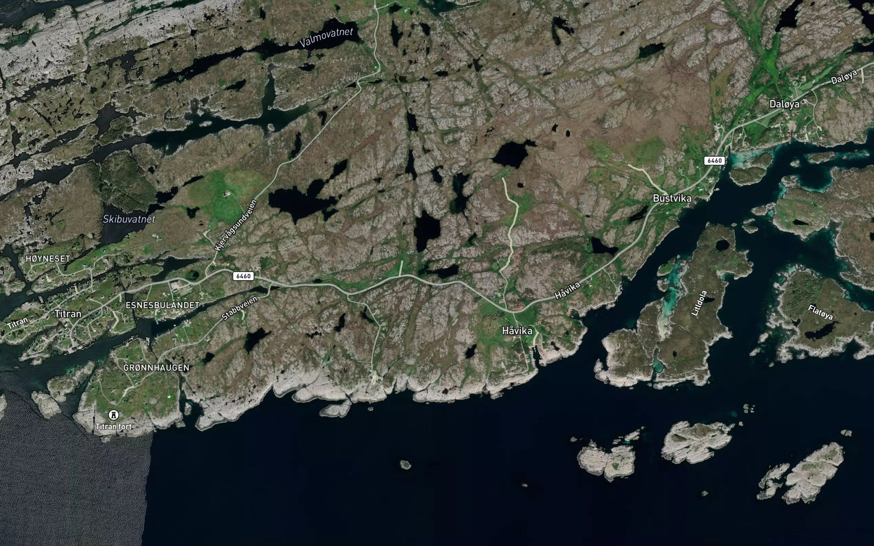 Satellite map of the Langbergvatnet