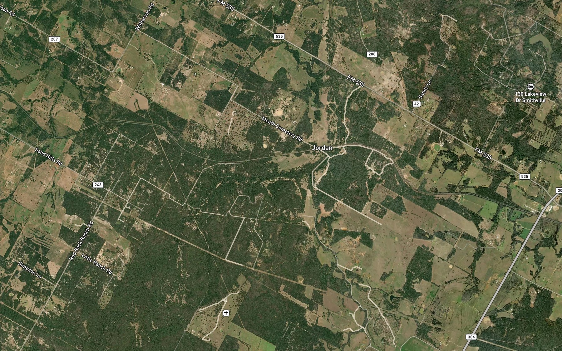 Satellite map of the Spring Branch