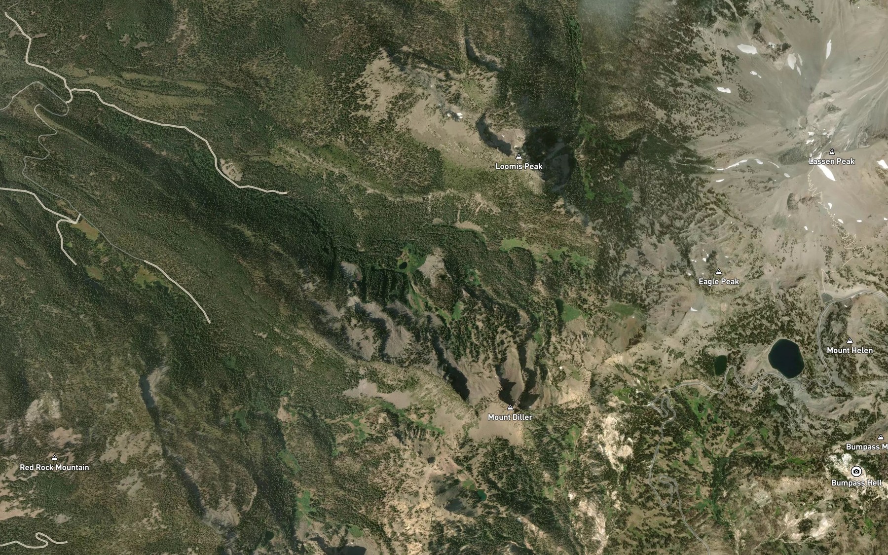 Satellite map of the Blue Lake