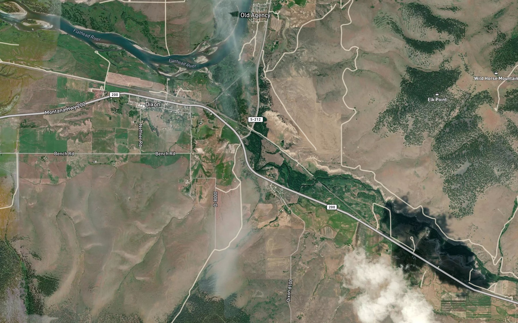 Satellite map of the Selow Creek