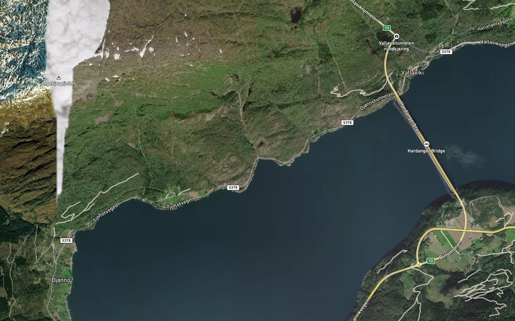 Satellite map of the Djupavik
