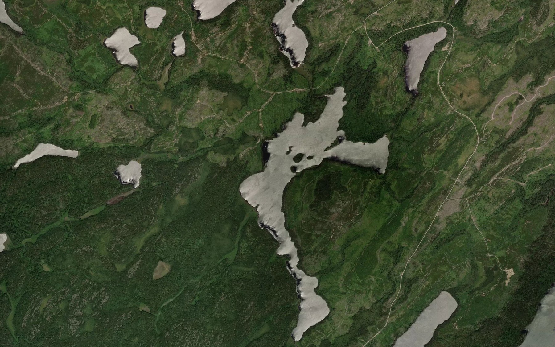 Satellite map of the Aki Lake