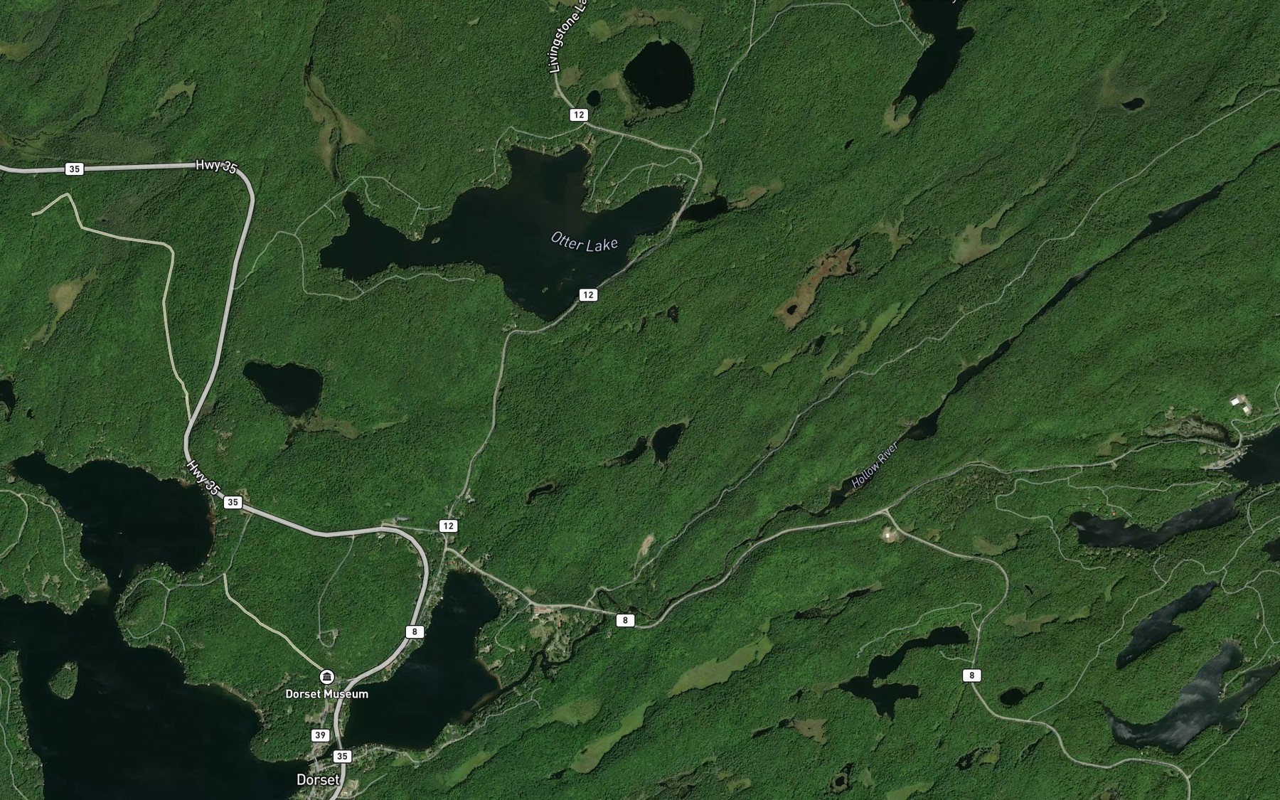 Satellite map of the Duplicate Lakes
