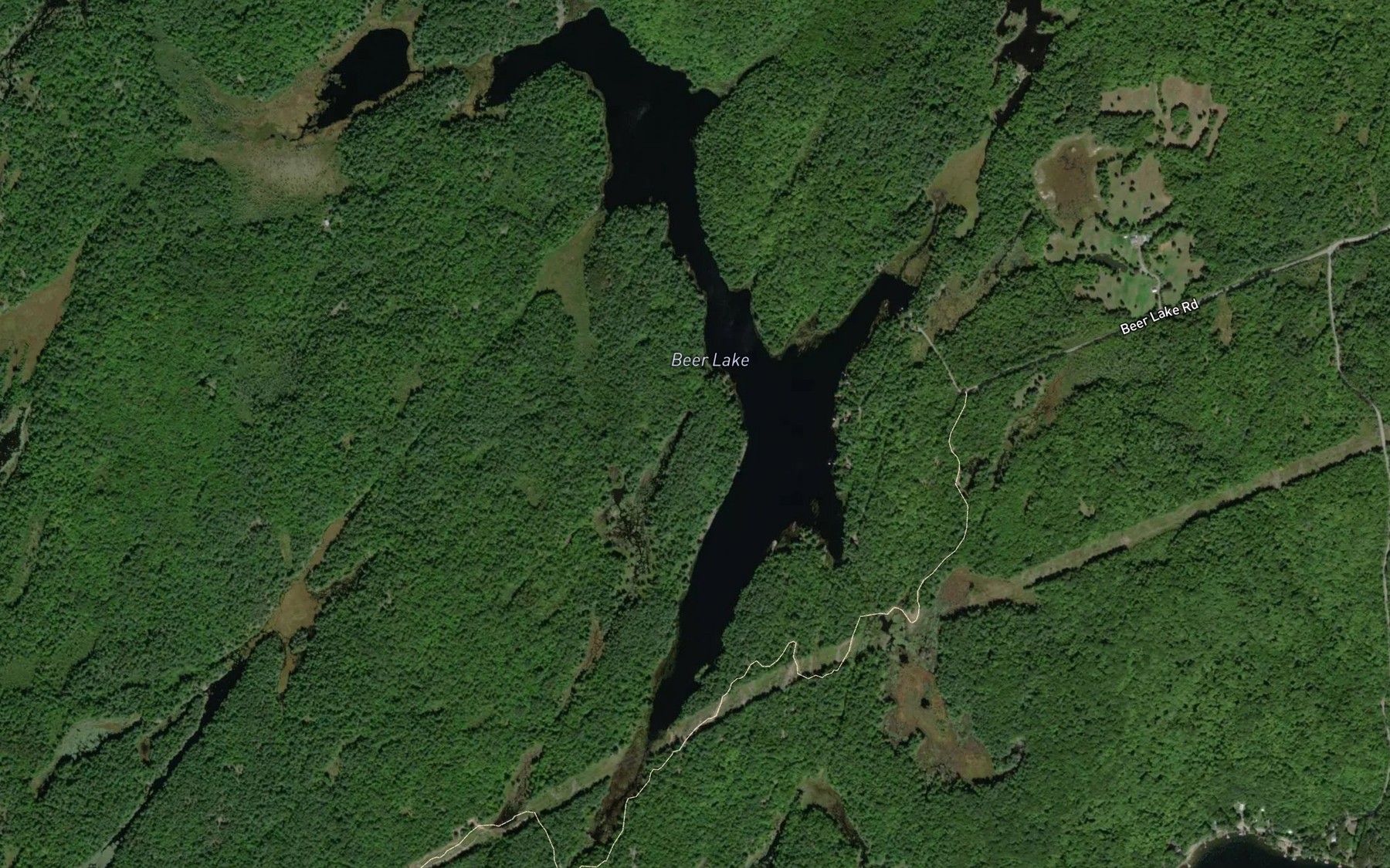Satellite map of the Beer Lake