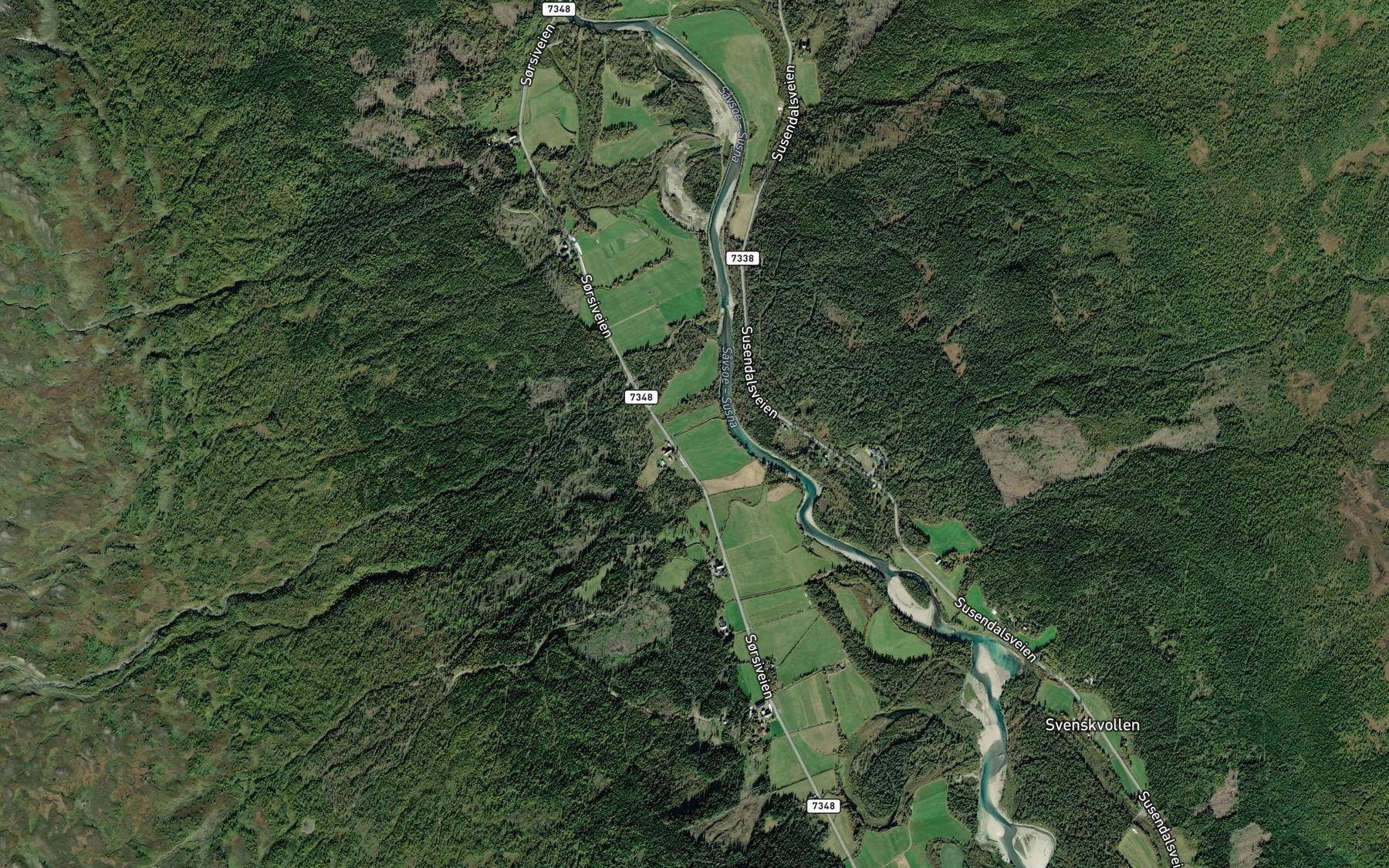 Satellite map of the Bjornstadbekken