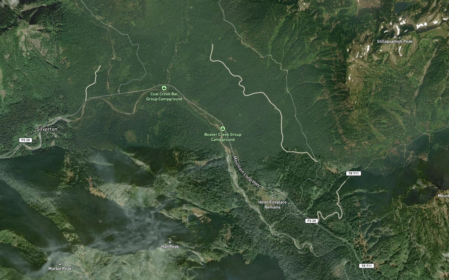 Satellite map of the Beaver Creek