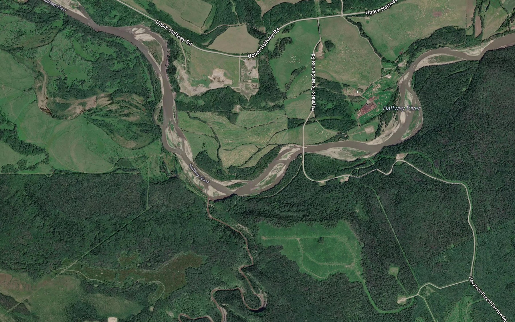 Satellite map of the Monteith Creek