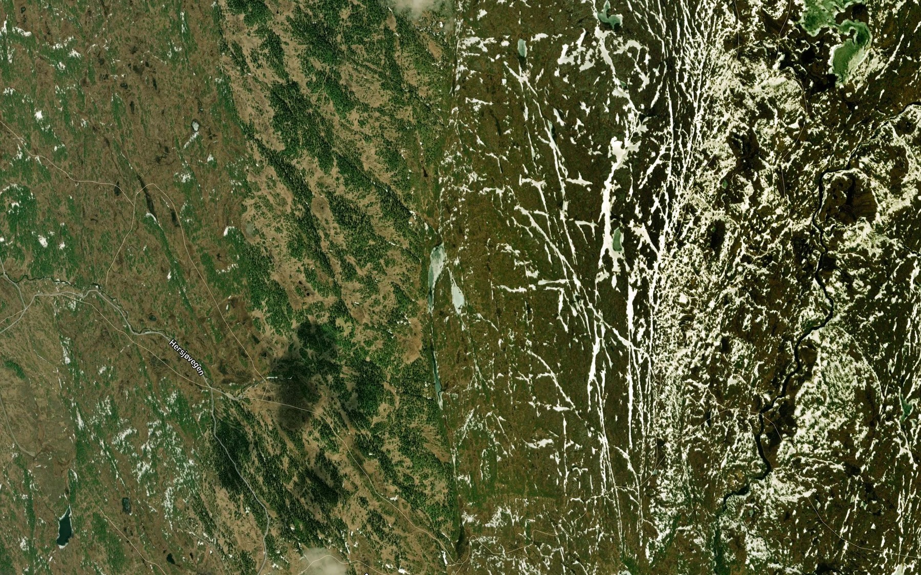 Satellite map of the Ovre Bleksjoen