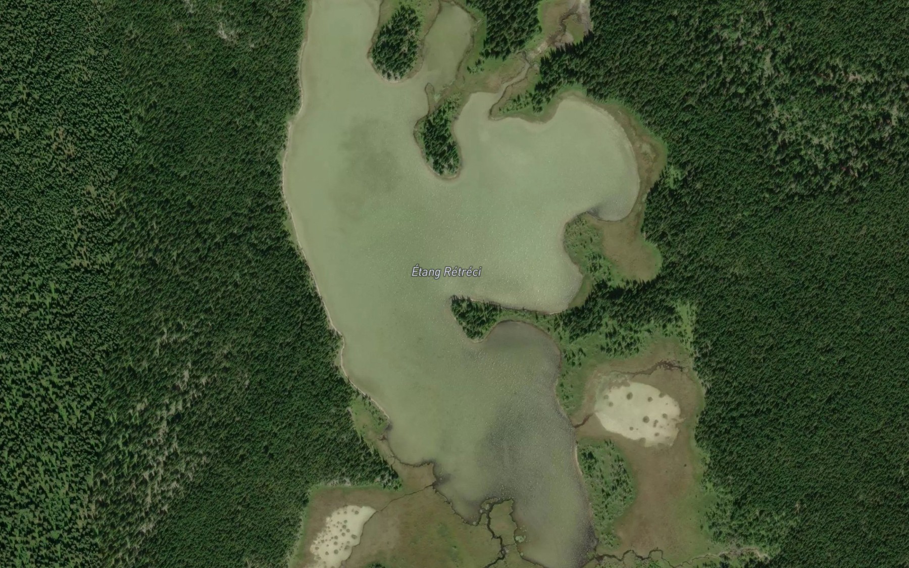Satellite map of the Etang Retreci