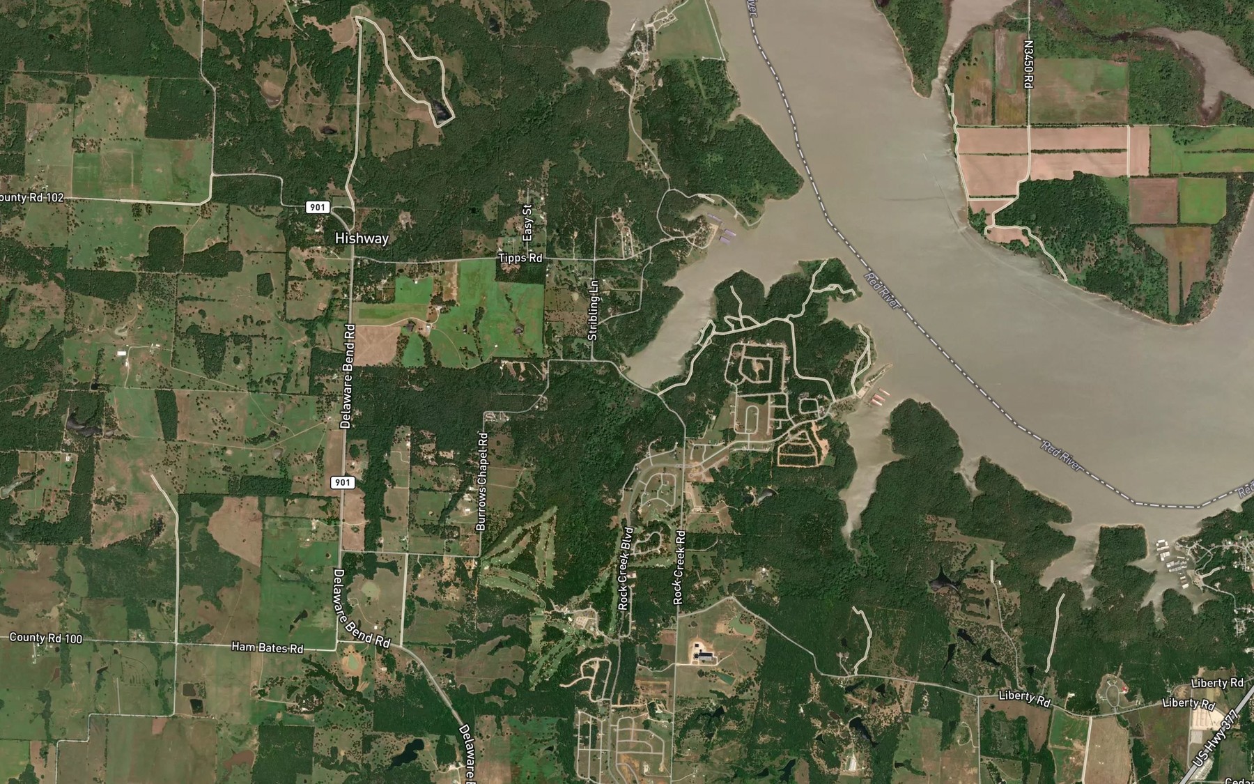 Satellite map of the Rock Creek