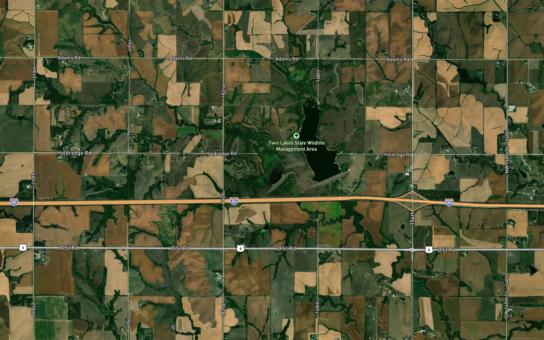 Satellite map of the Twin Lakes