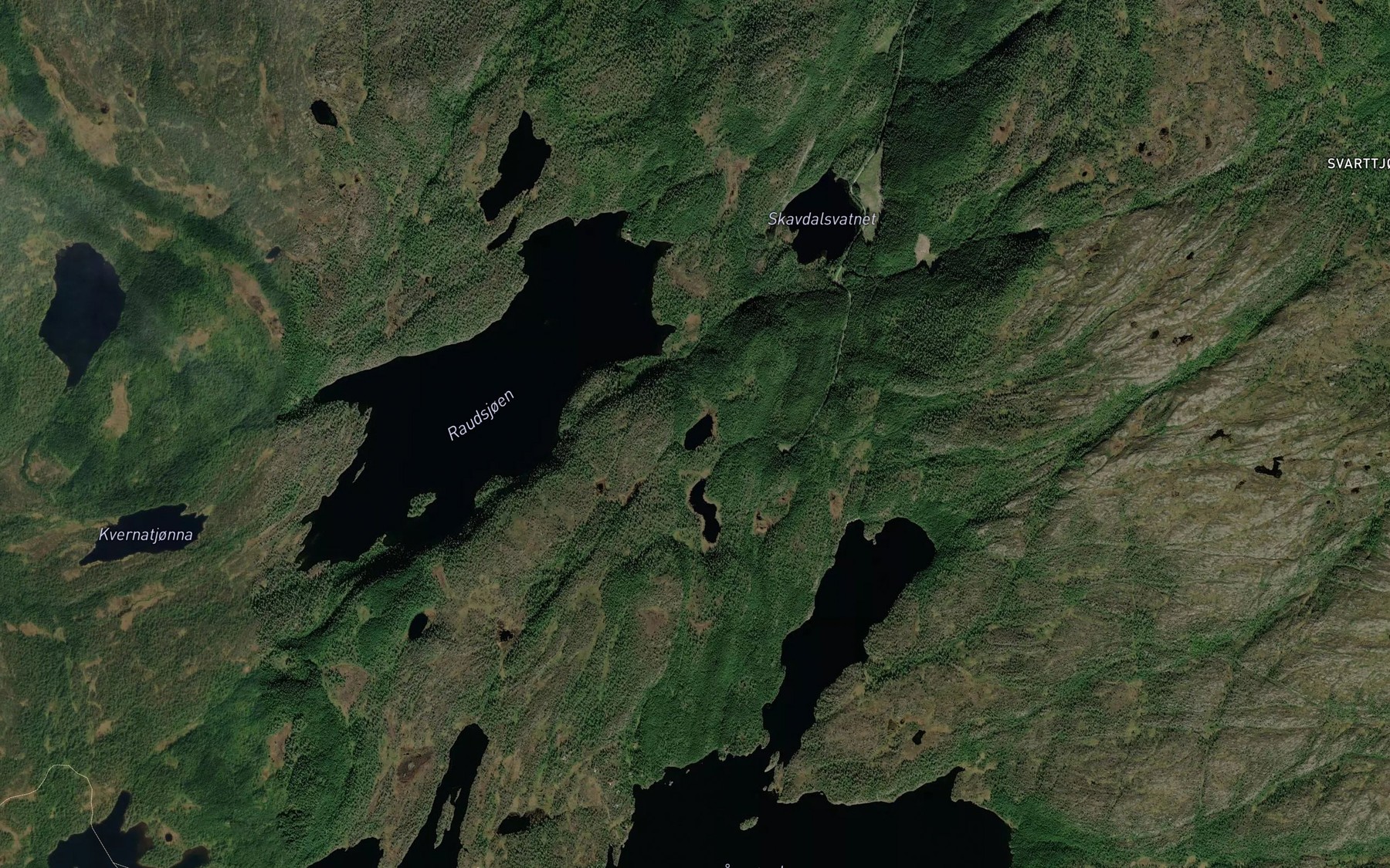 Satellite map of the Smavatna