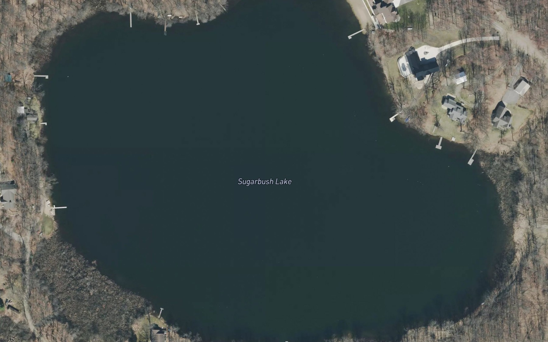 Satellite map of the Sugarbush Lake