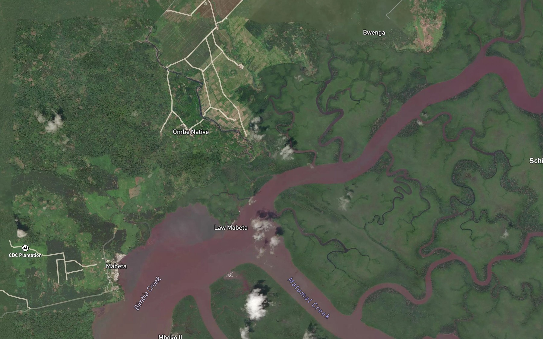 Satellite map of the Ombe